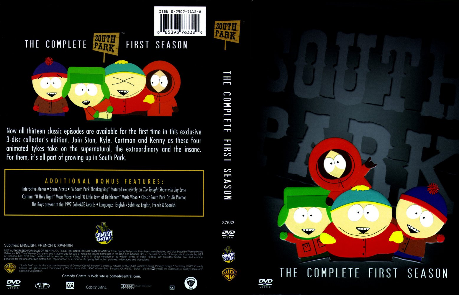 Jaquette DVD South Park Saison 1 Zone 1