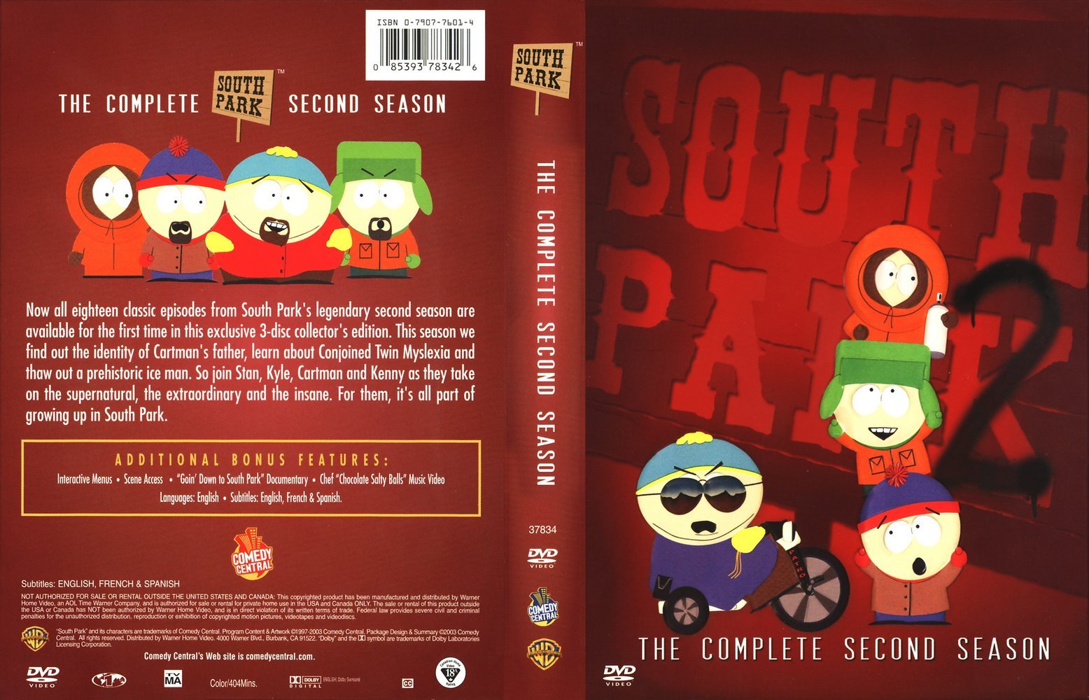 Jaquette DVD South Park Saison 2 Zone 1
