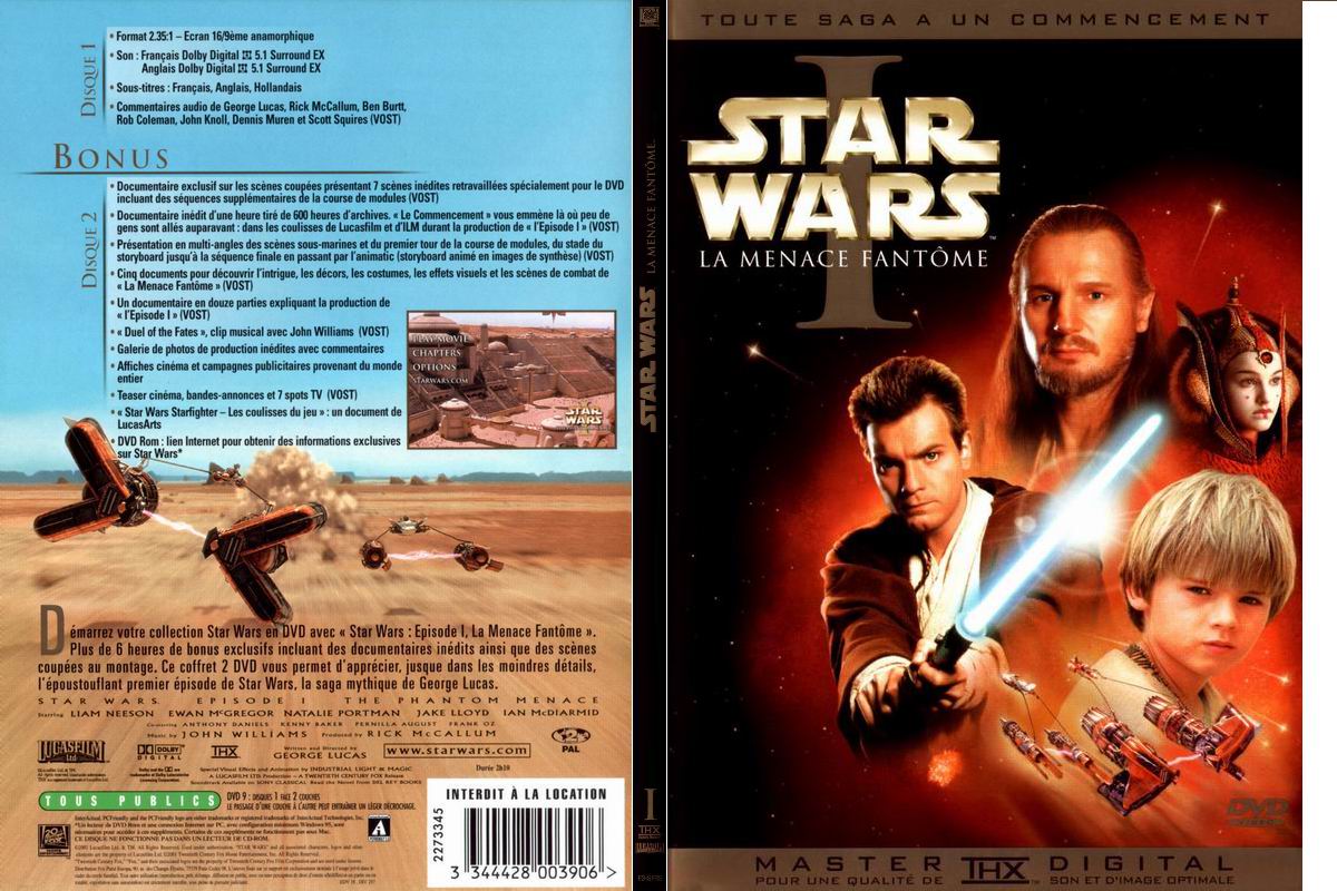 Jaquette DVD Star wars la menace fantome - SLIM