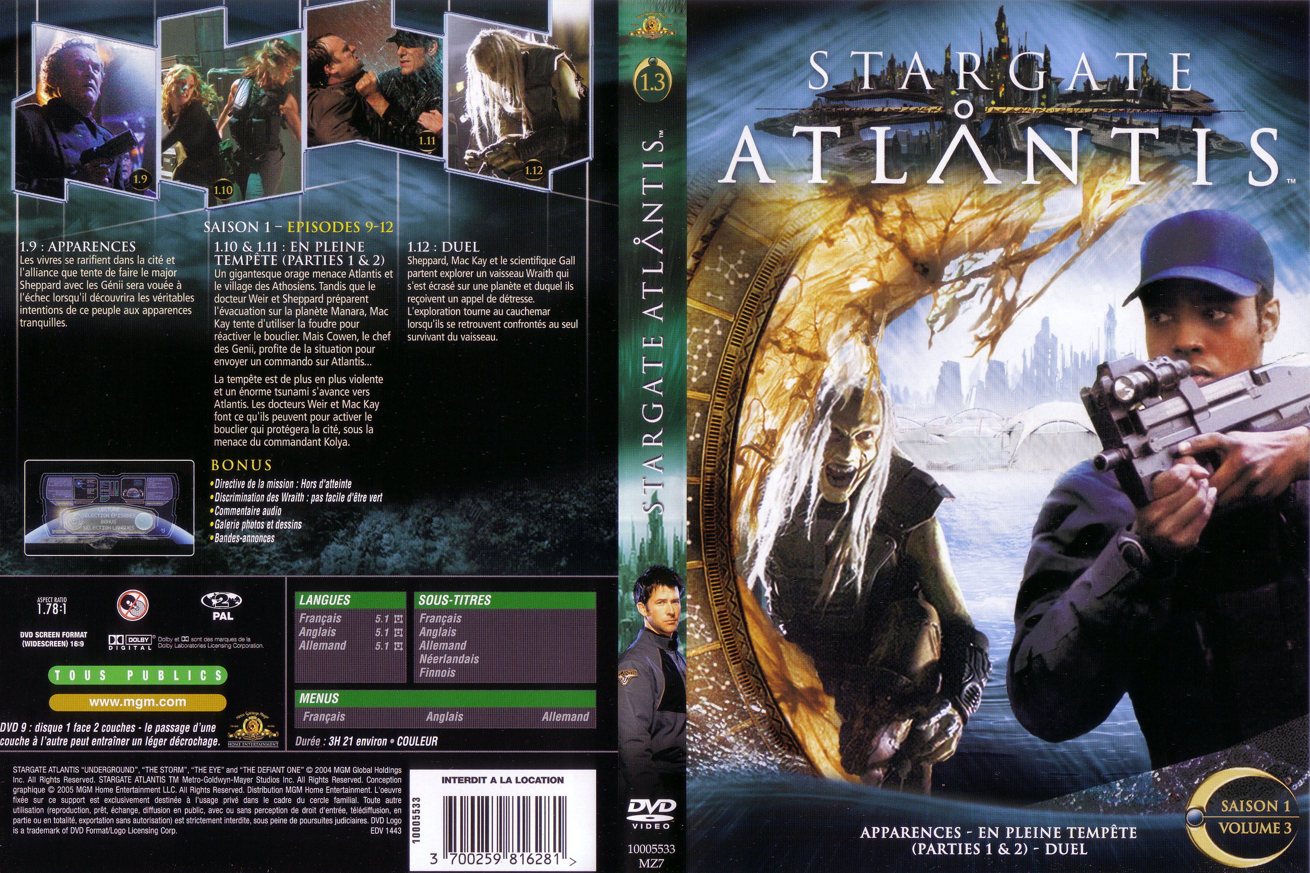 Jaquette DVD Stargate Atlantis saison 1 vol 3