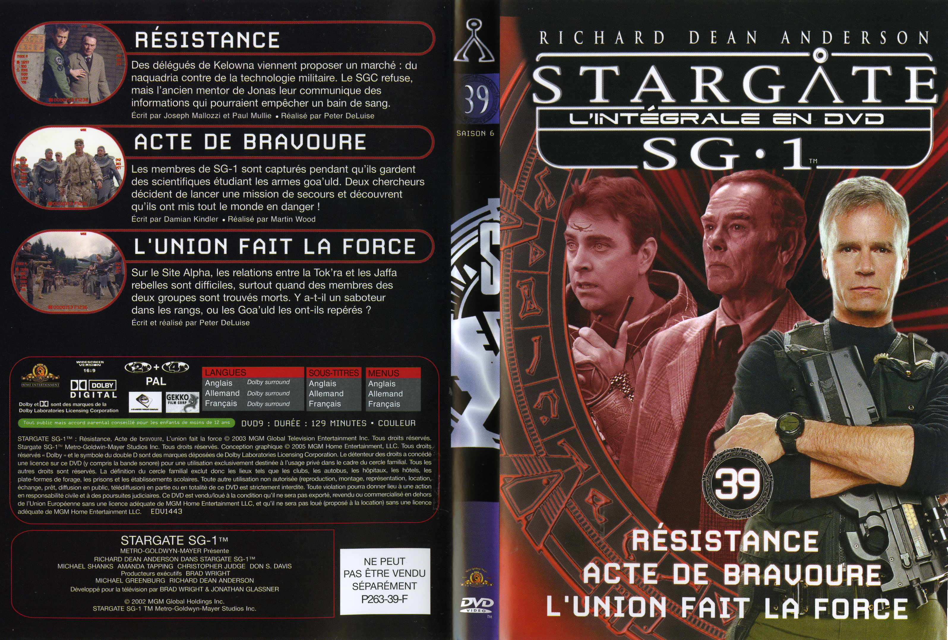 Jaquette DVD Stargate saison 6 vol 39