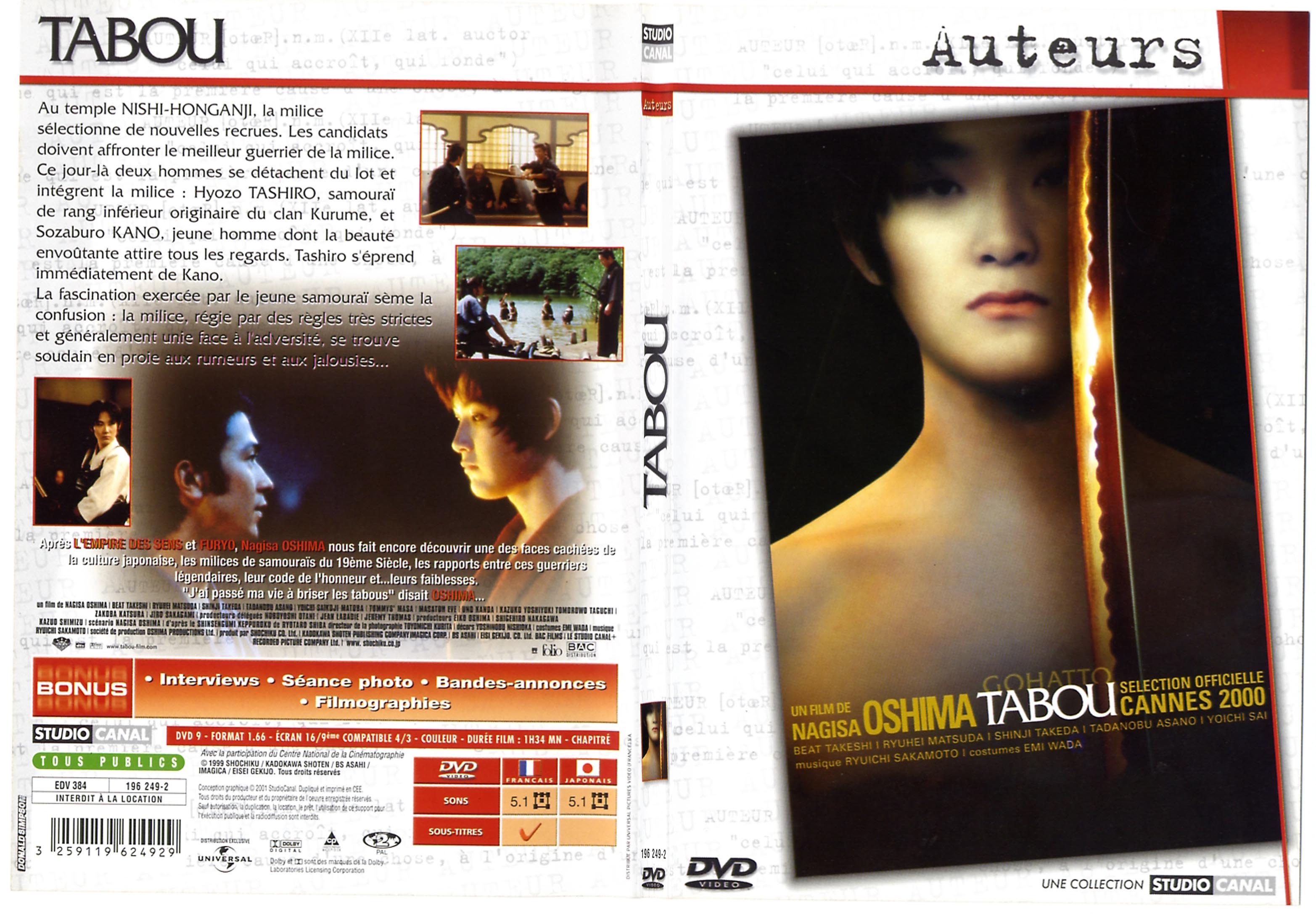 Jaquette DVD Tabou - SLIM
