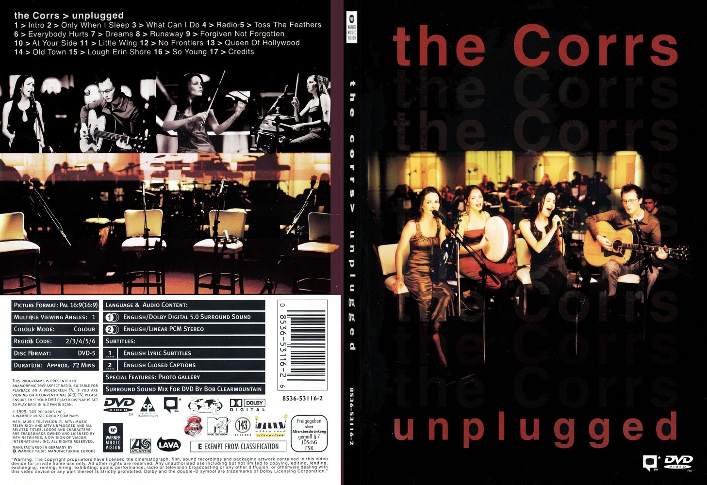 Jaquette DVD The Corrs Unplugged - SLIM