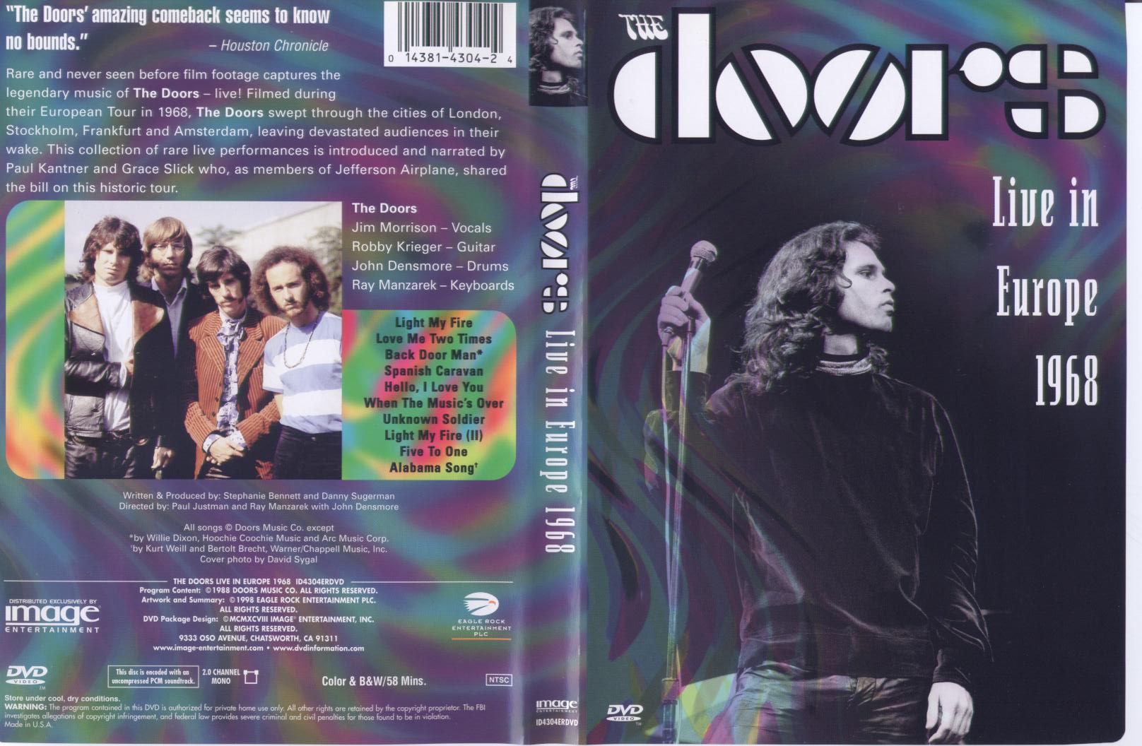 Jaquette DVD The Doors Live in Europe 1968
