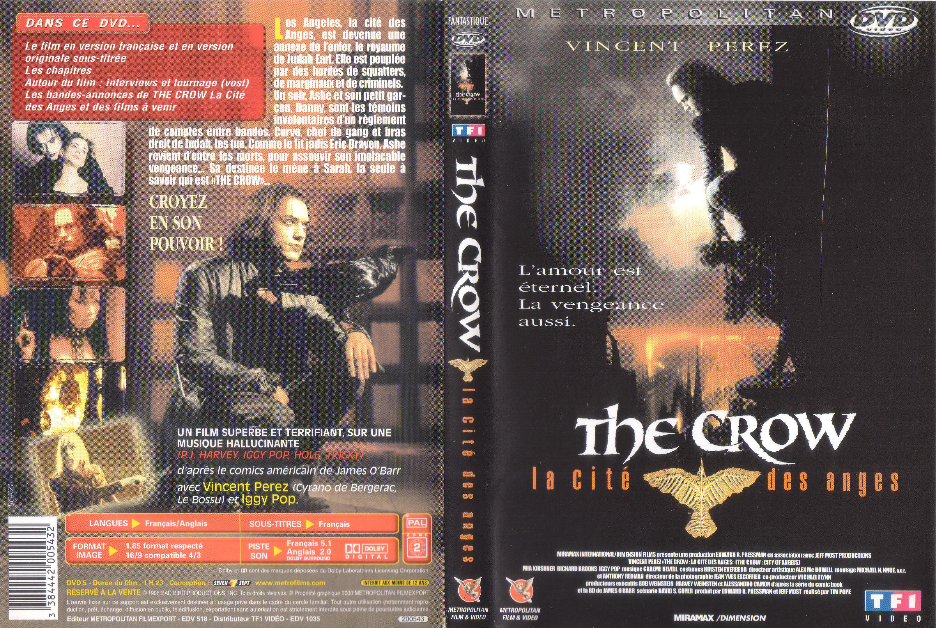 Jaquette DVD The crow la cit des anges