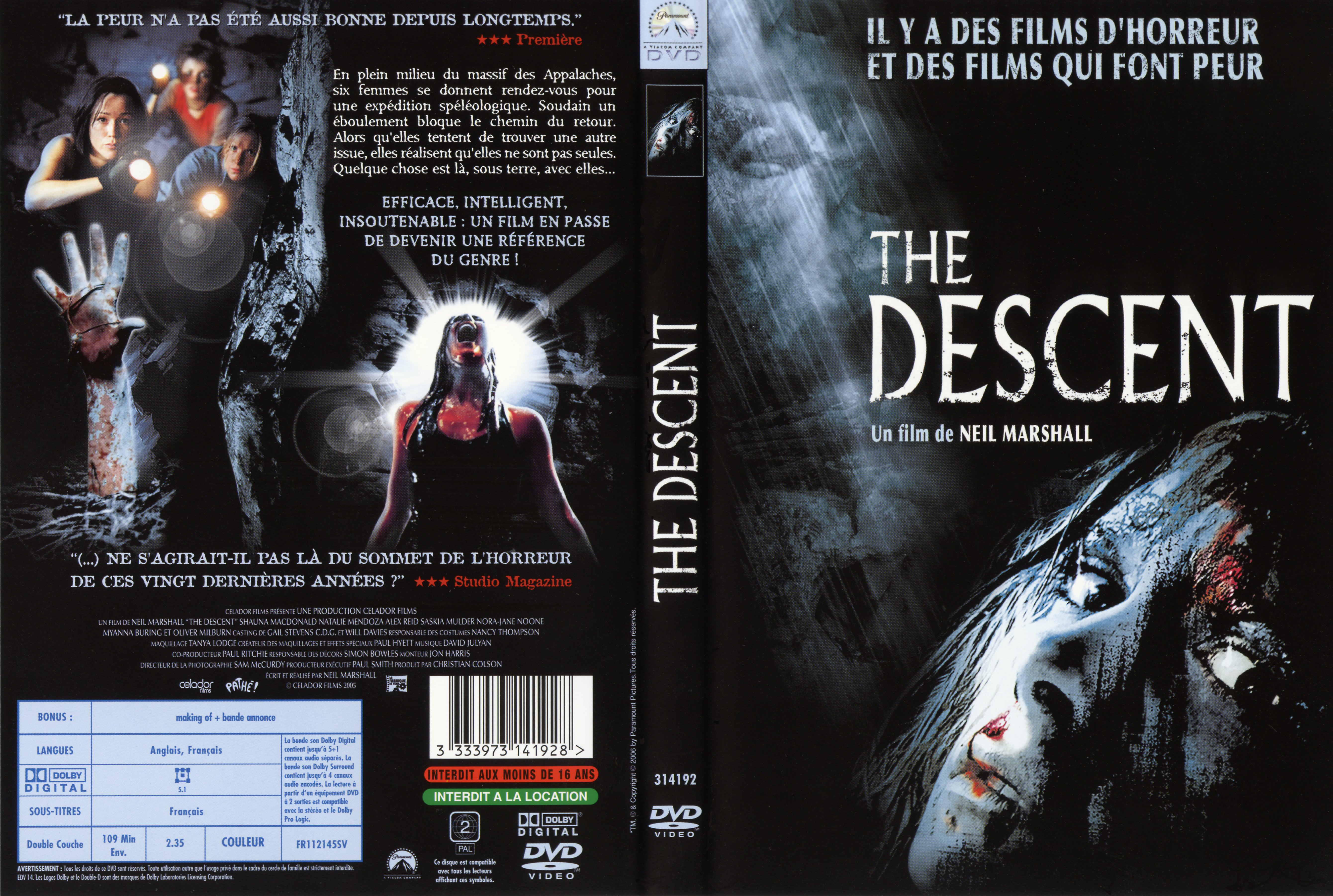 Jaquette DVD The descent