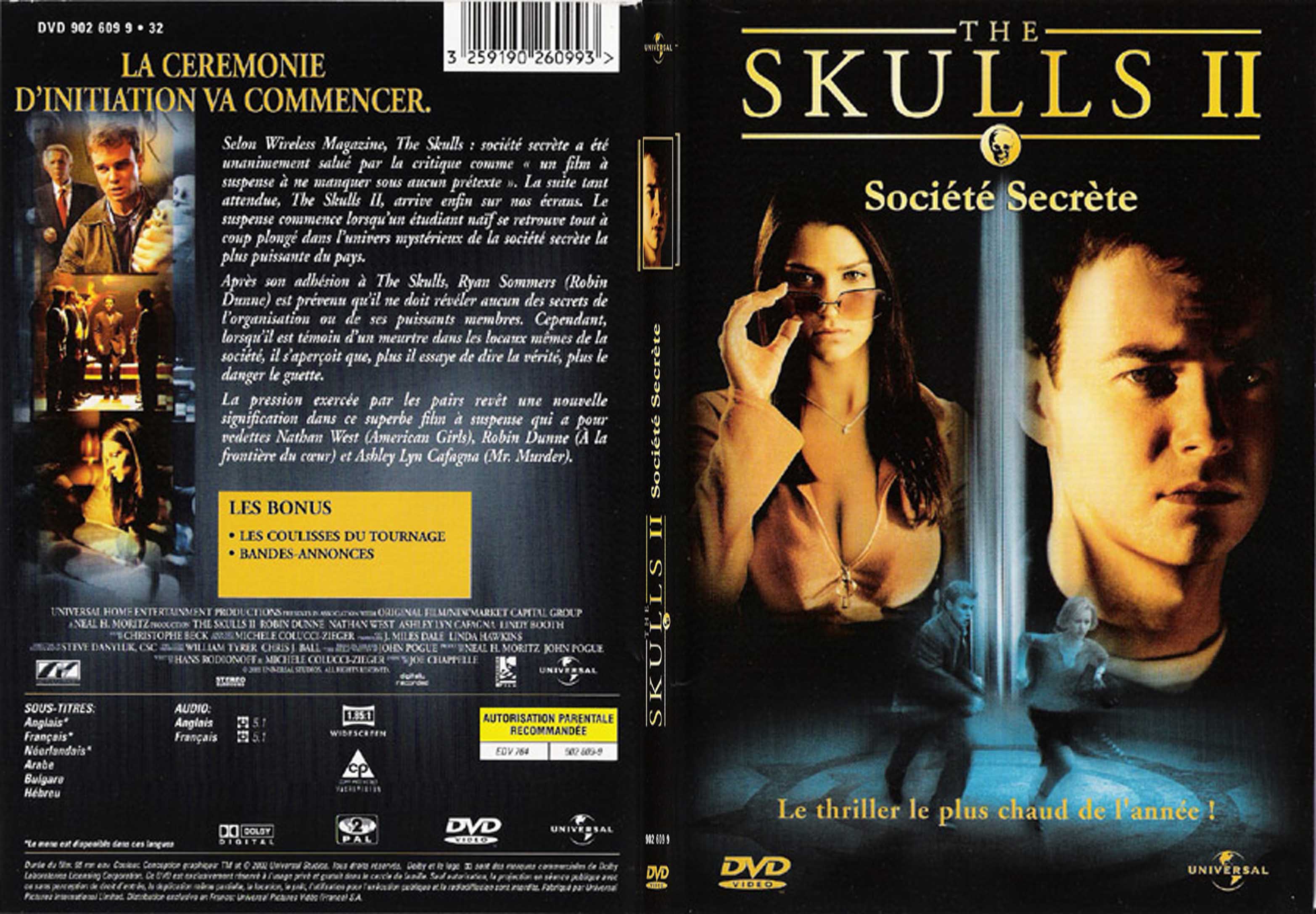 Jaquette DVD The skulls 2 - SLIM