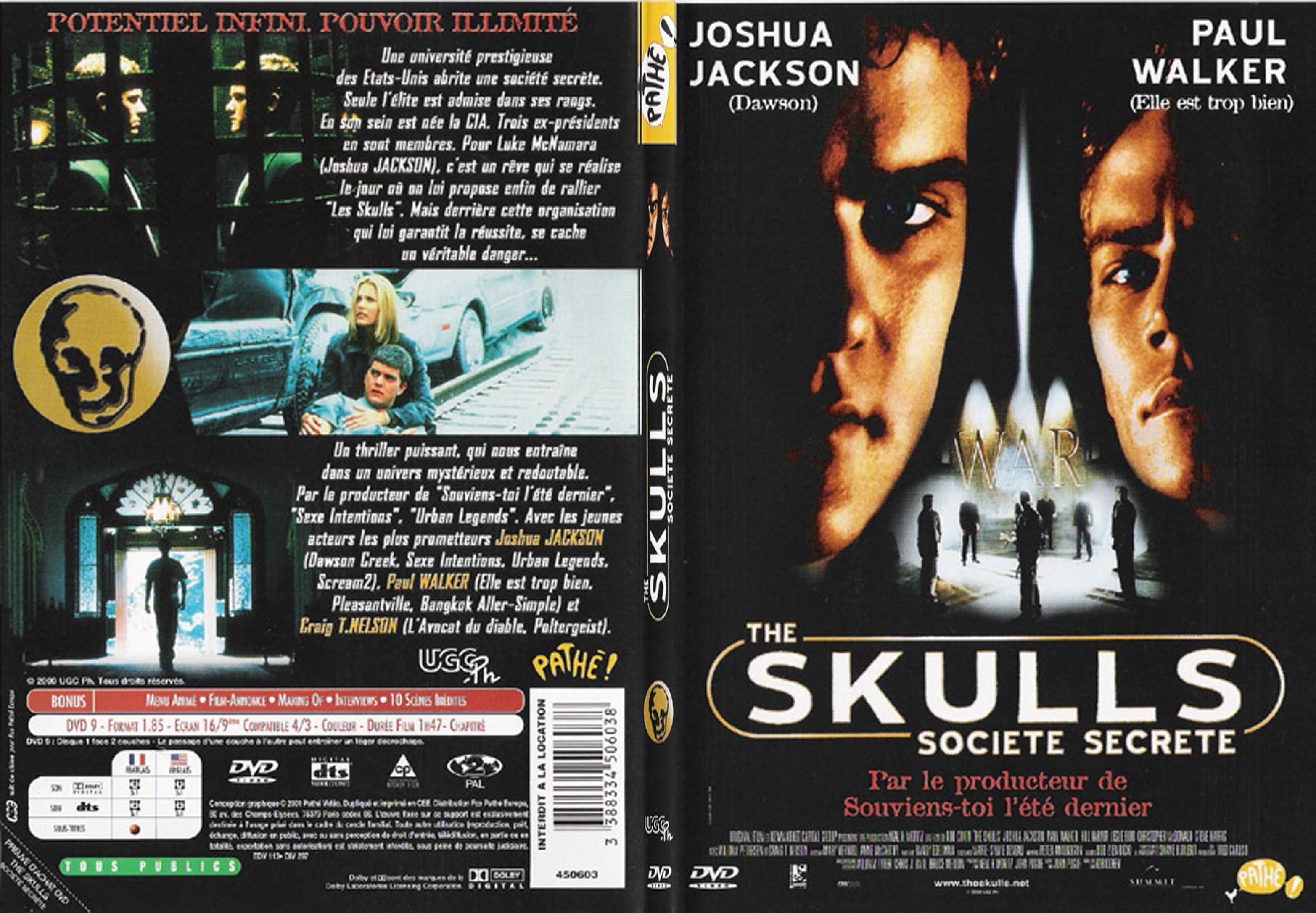 Jaquette DVD The skulls - SLIM