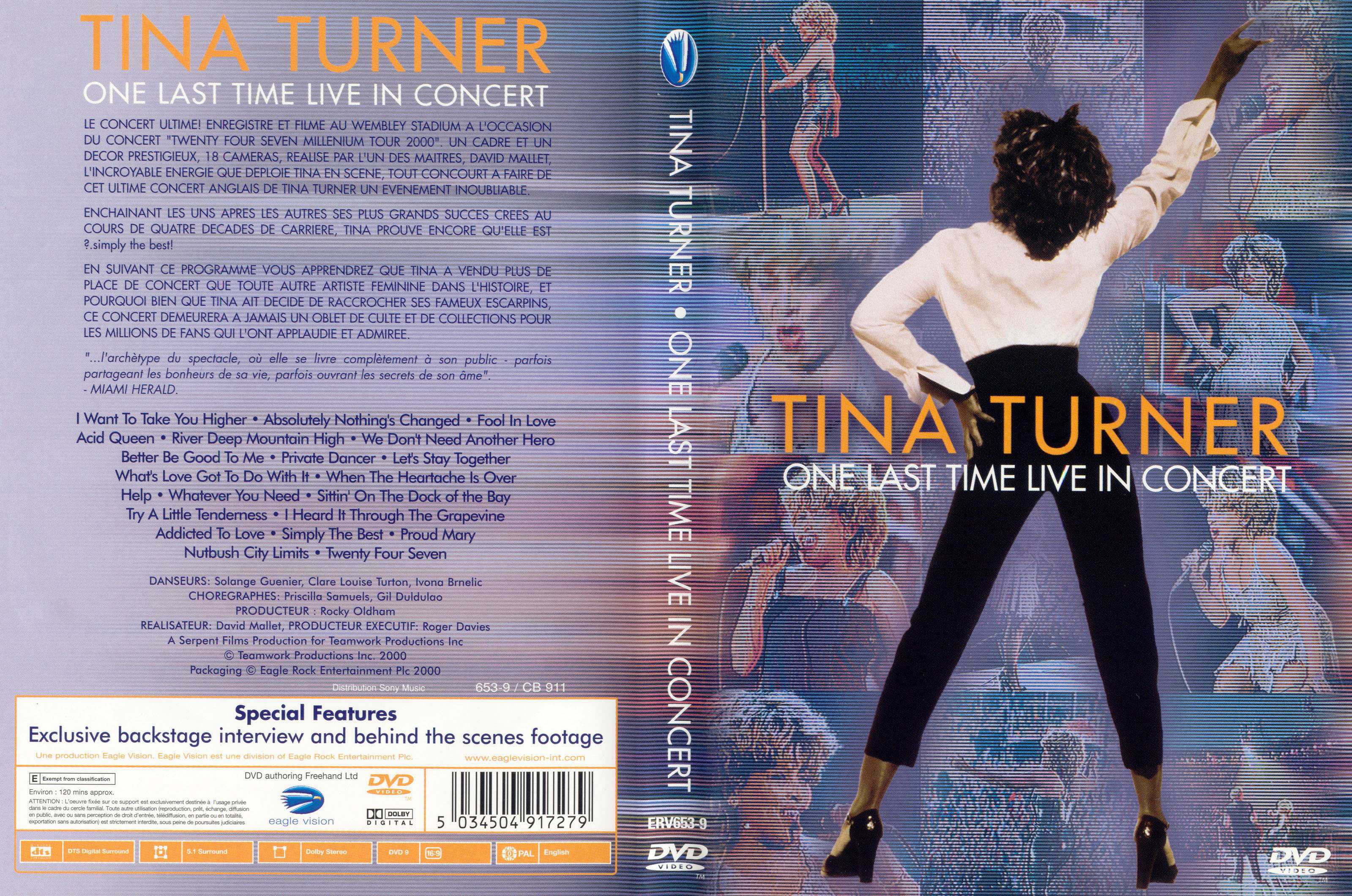 Jaquette DVD Tina Turner one last time live in concert