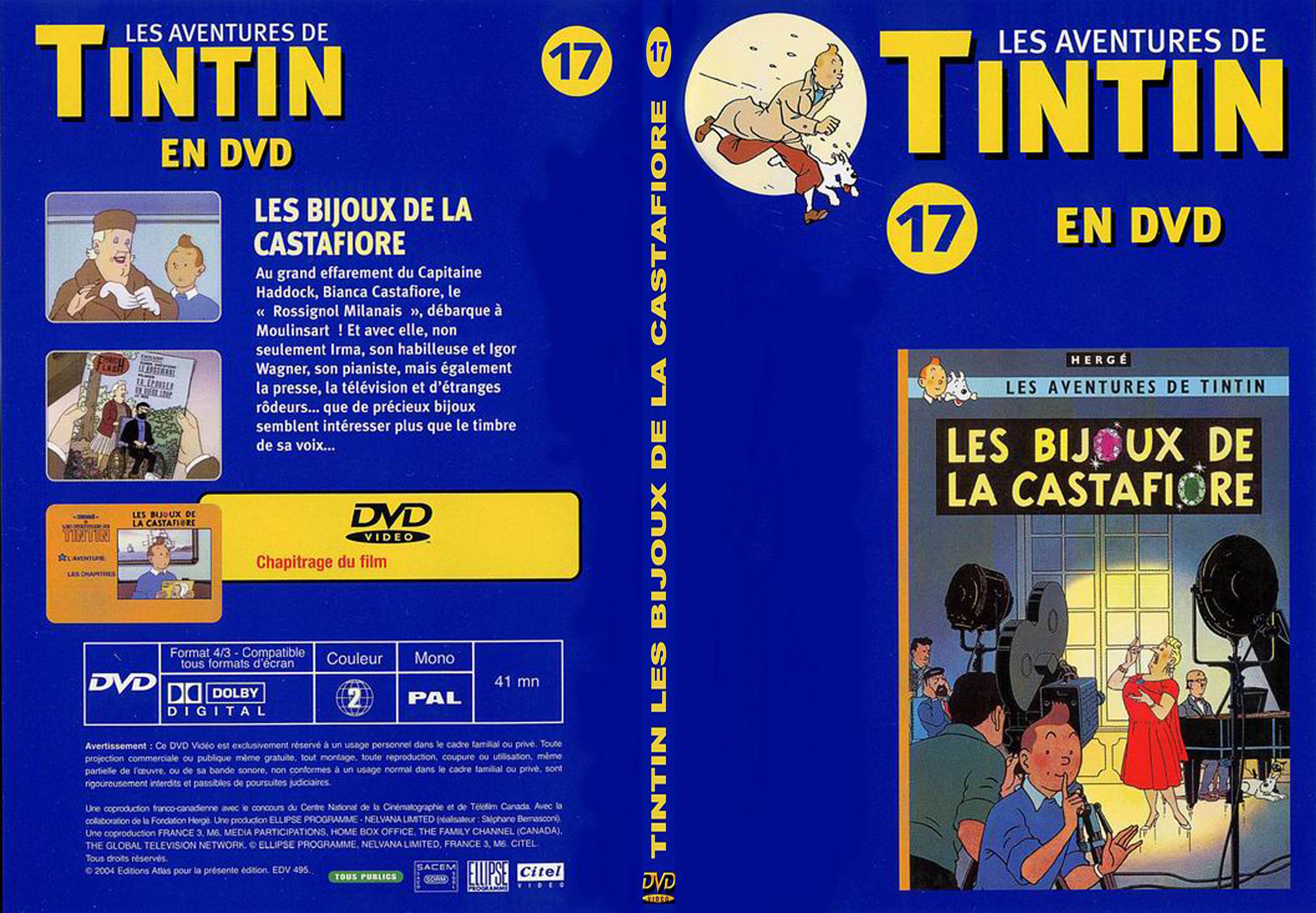 Jaquette DVD Tintin - vol 17 - Les bijoux de la castafiore - SLIM