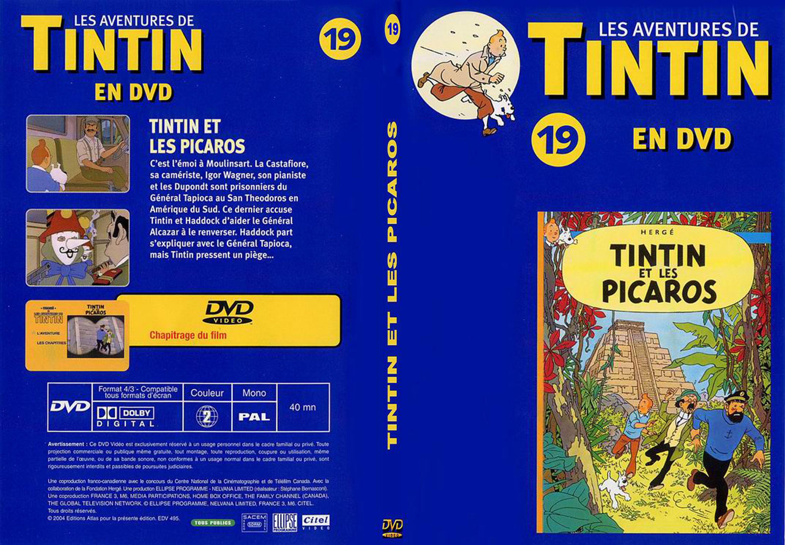 Jaquette DVD Tintin - vol 19 - Tintin et les picaros - SLIM