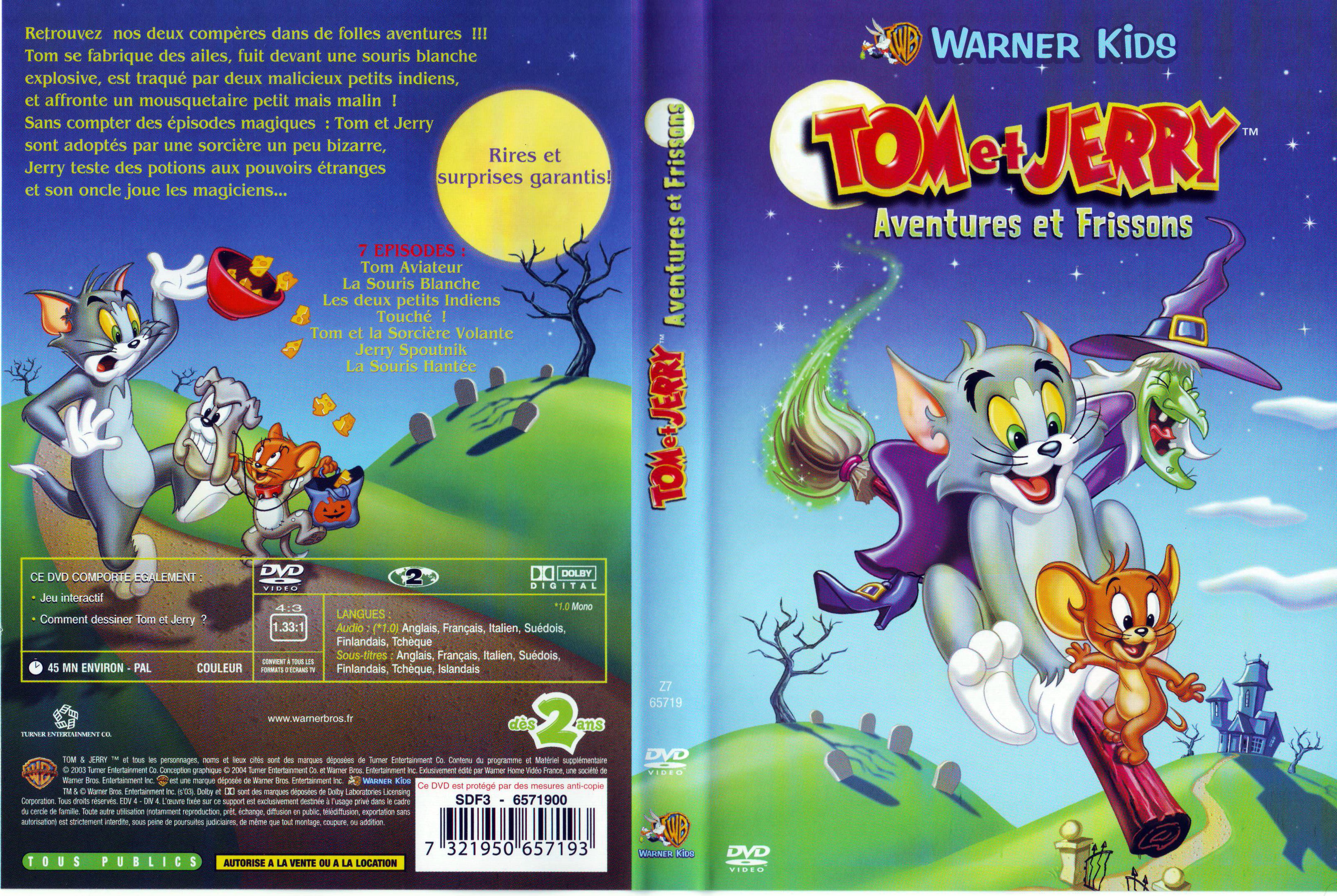 Jaquette DVD Tom et Jerry aventures et frissons