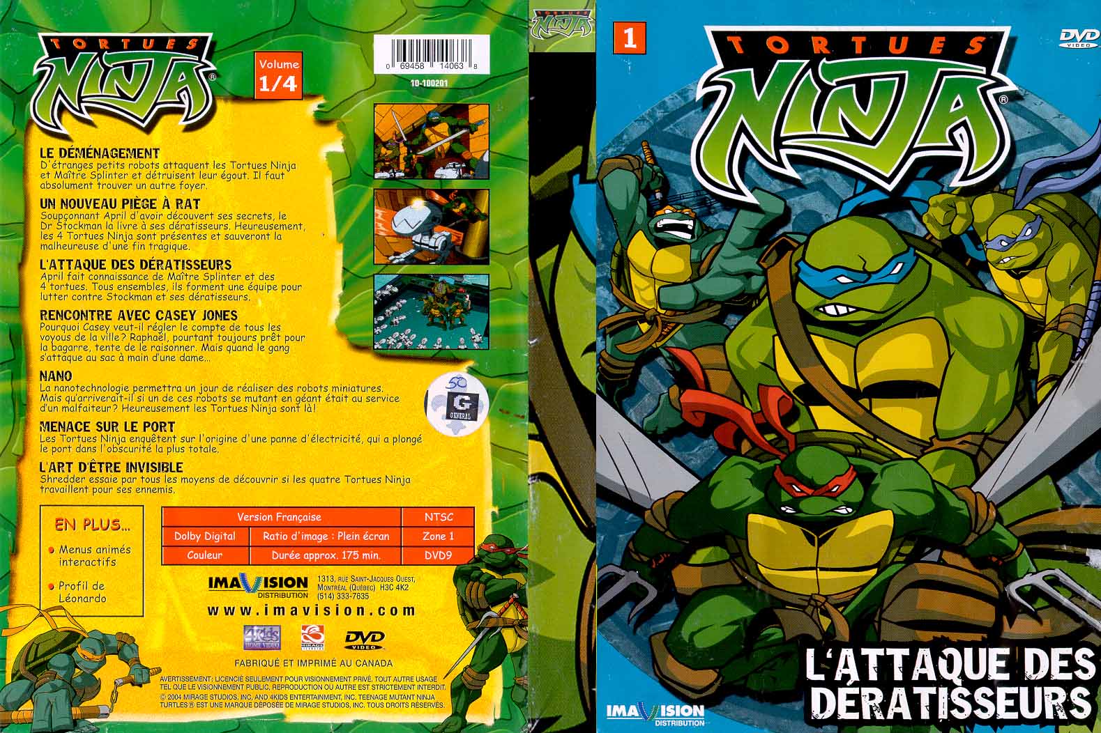 Jaquette DVD Tortues Ninja vol 1