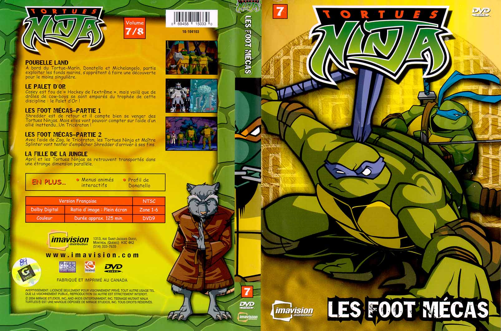 Jaquette DVD Tortues Ninja vol 7