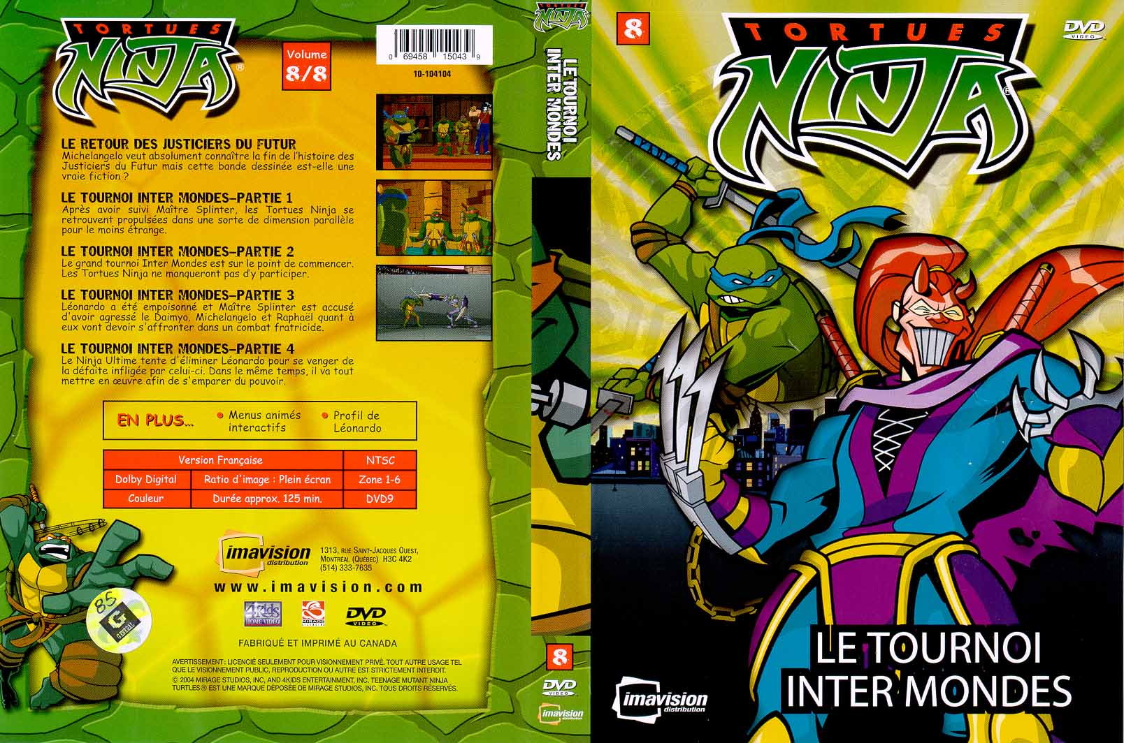 Jaquette DVD Tortues Ninja vol 8