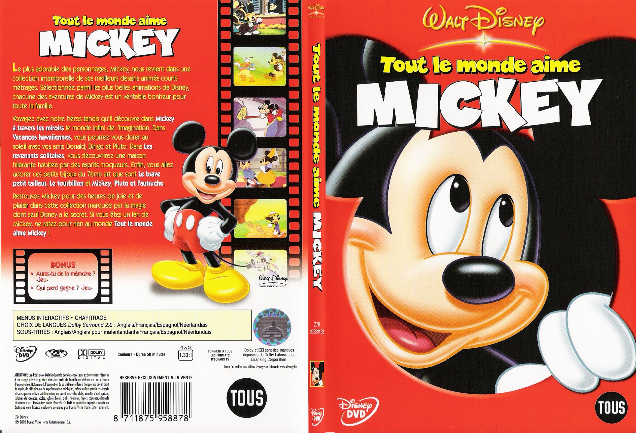 Jaquette DVD Tout le monde aime mickey - SLIM