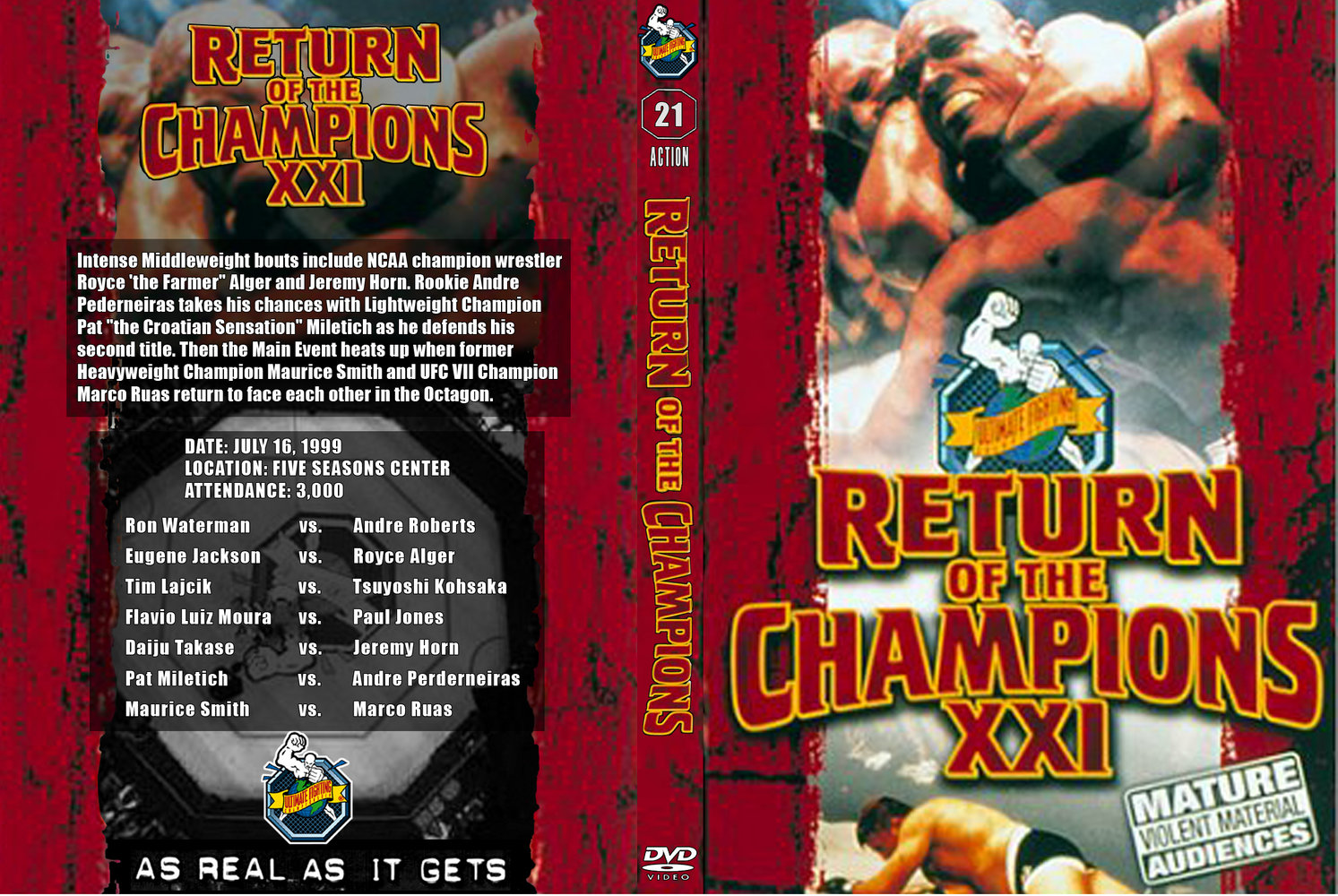 Jaquette DVD Ufc 21 return of the champions