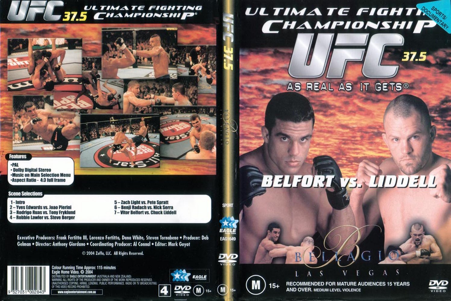 Jaquette DVD Ufc 37 5 Bellagio Las Vegas