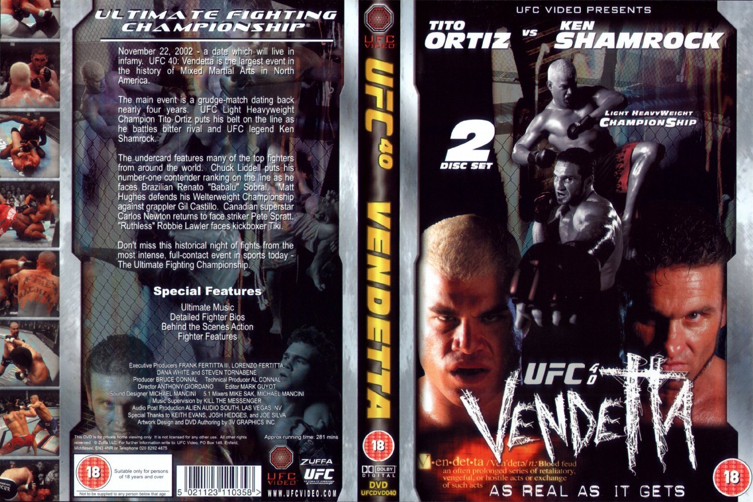 Jaquette DVD Ufc 40 Vendetta