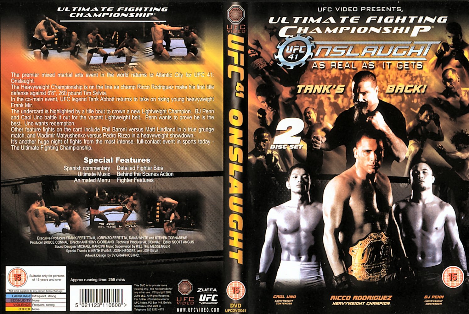 Jaquette DVD Ufc 41 onslaught