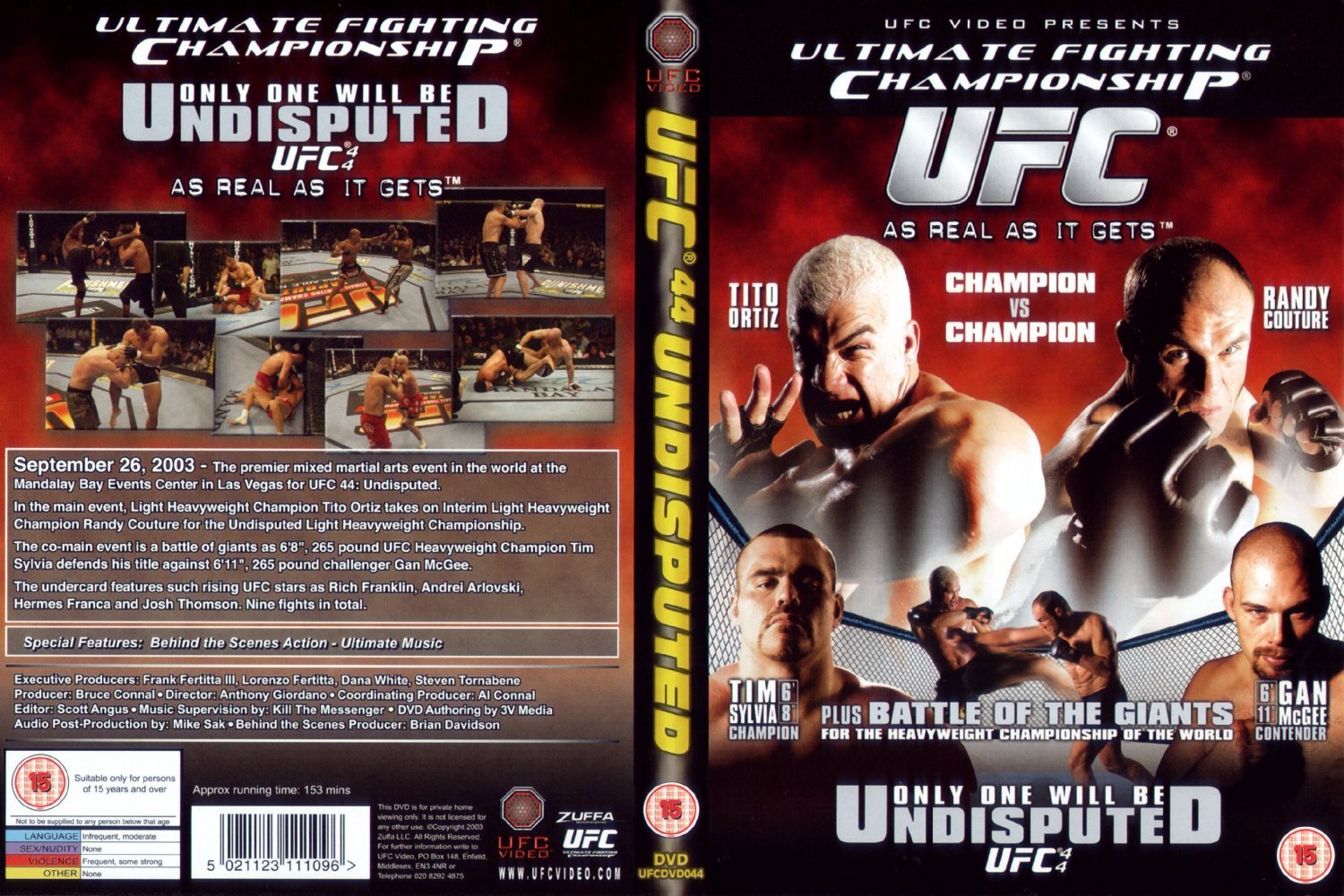 Jaquette DVD Ufc 44 undisputed