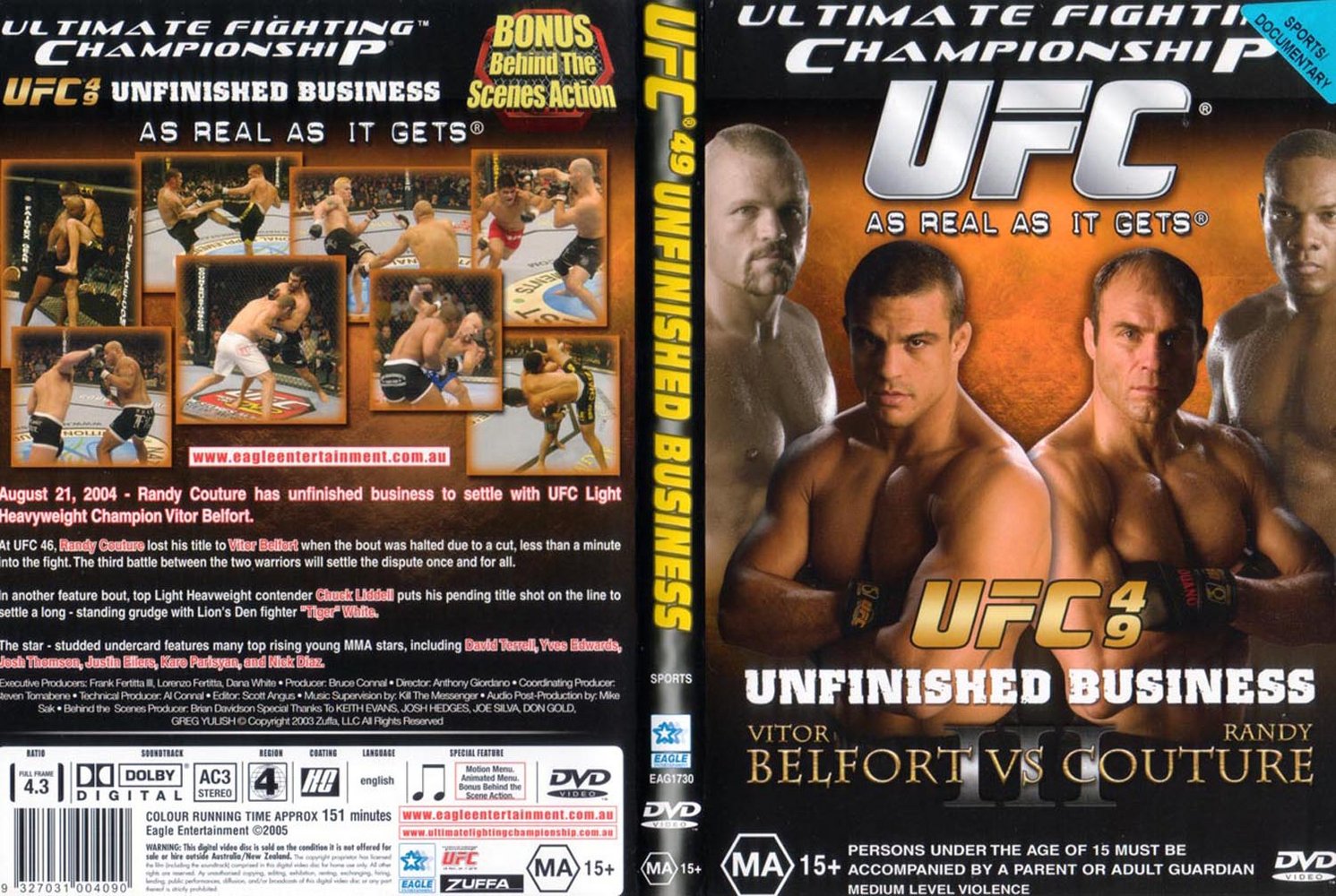 Jaquette DVD Ufc 49 Unfinished Business