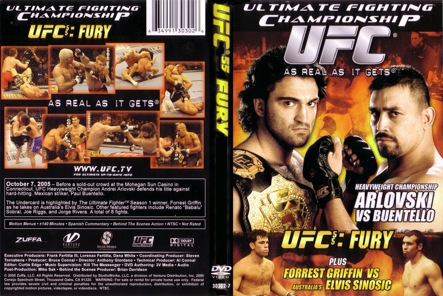 Jaquette DVD Ufc 55 Fury