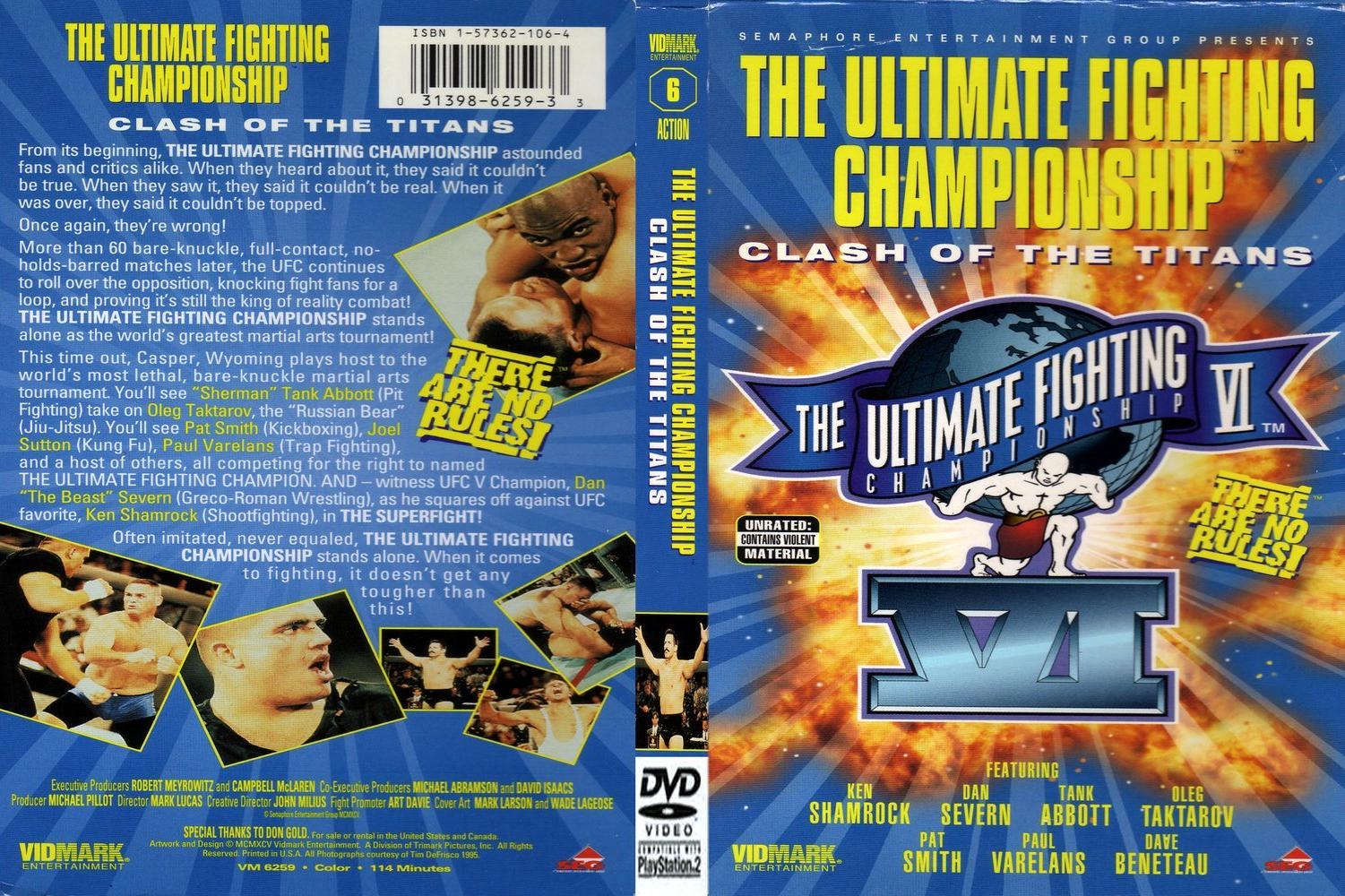 Jaquette DVD Ufc 6 Clash of the Titans