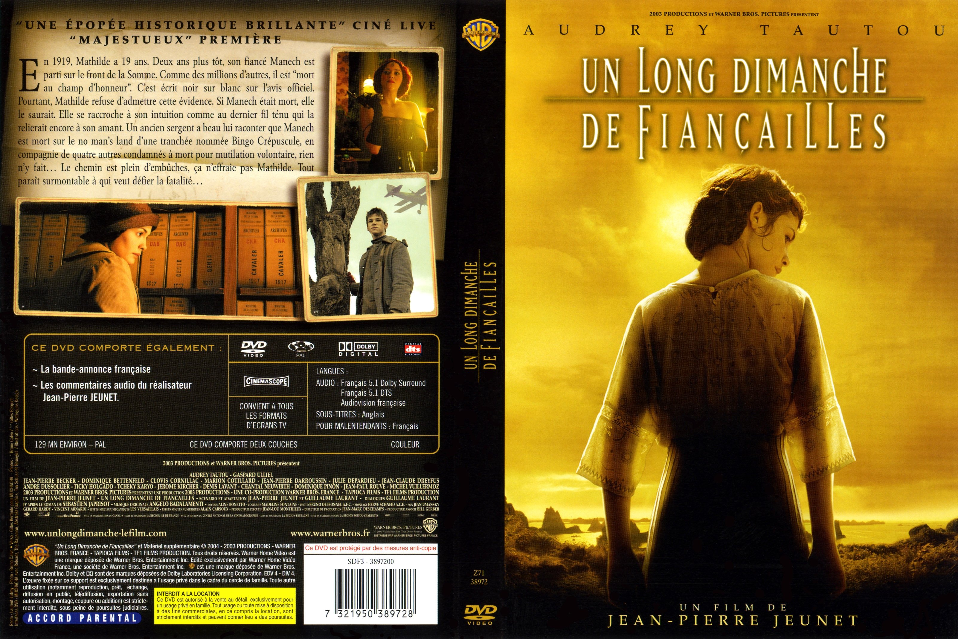 Jaquette DVD Un long dimanche de fiancailles v2