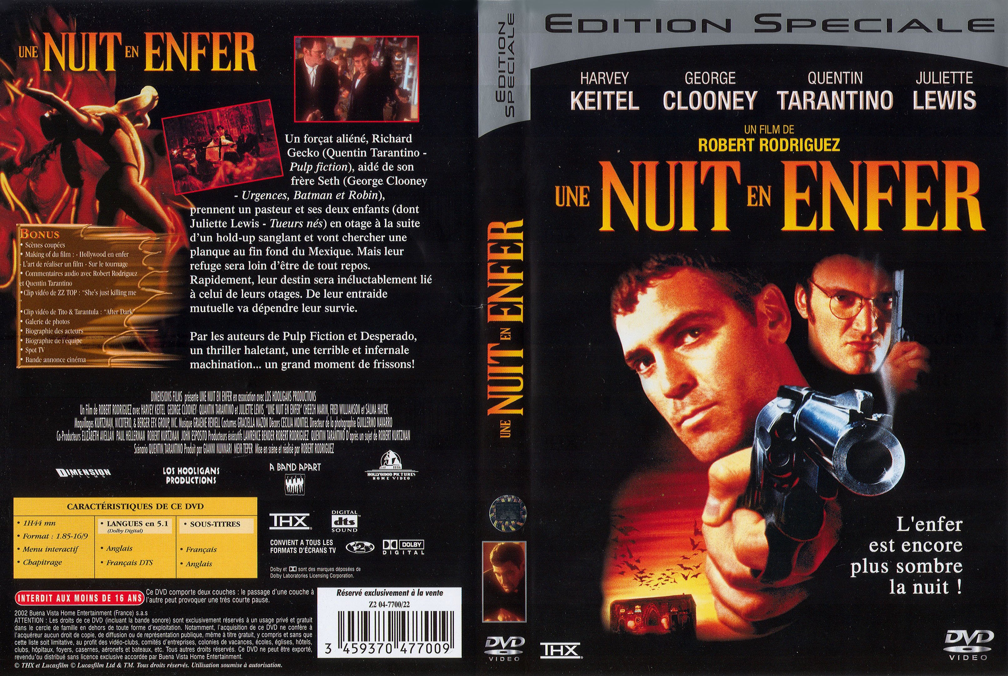 Jaquette DVD Une nuit en enfer v2