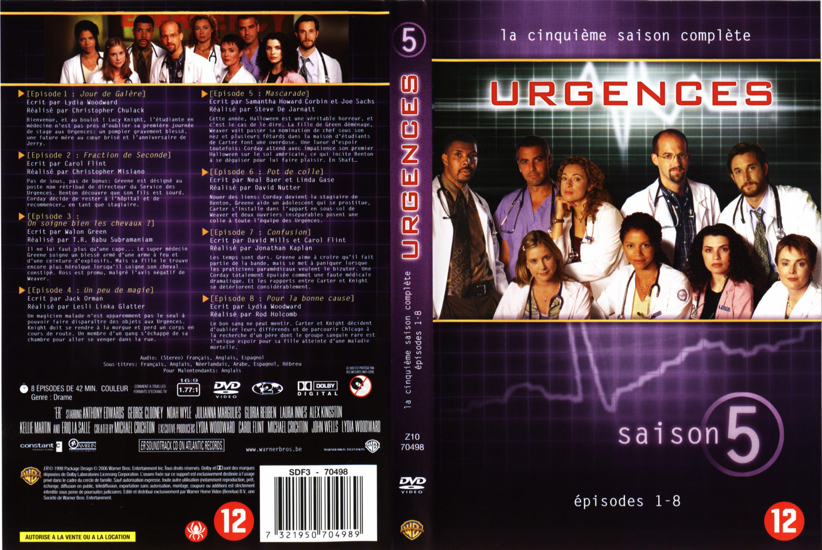 Jaquette DVD Urgences saison 5 vol 1