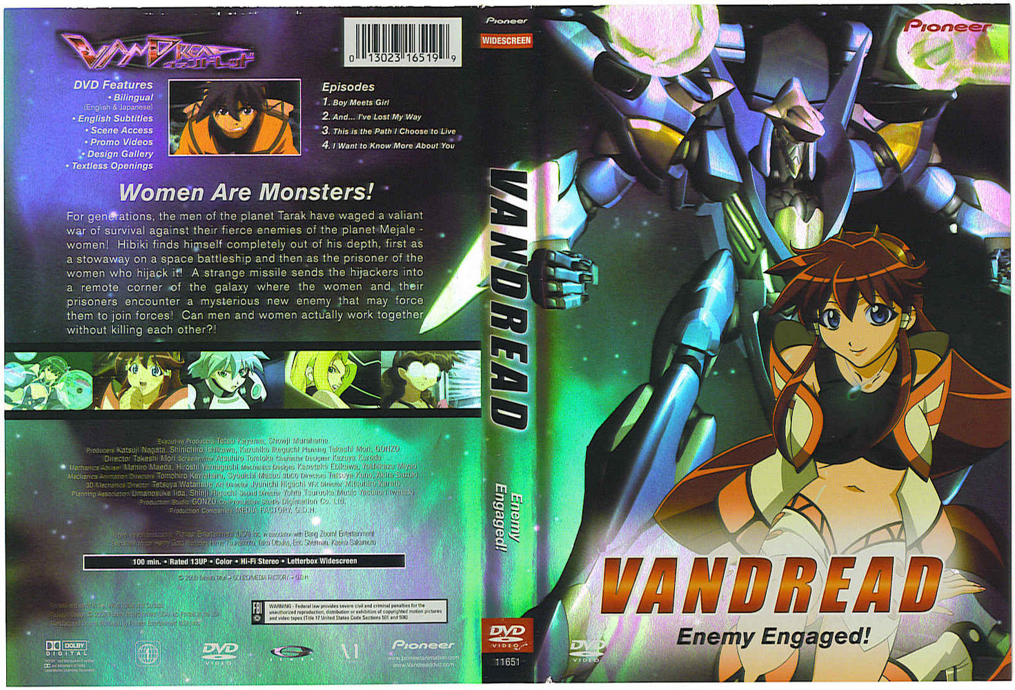 Jaquette DVD Vandread Enemy Engaged Zone 1