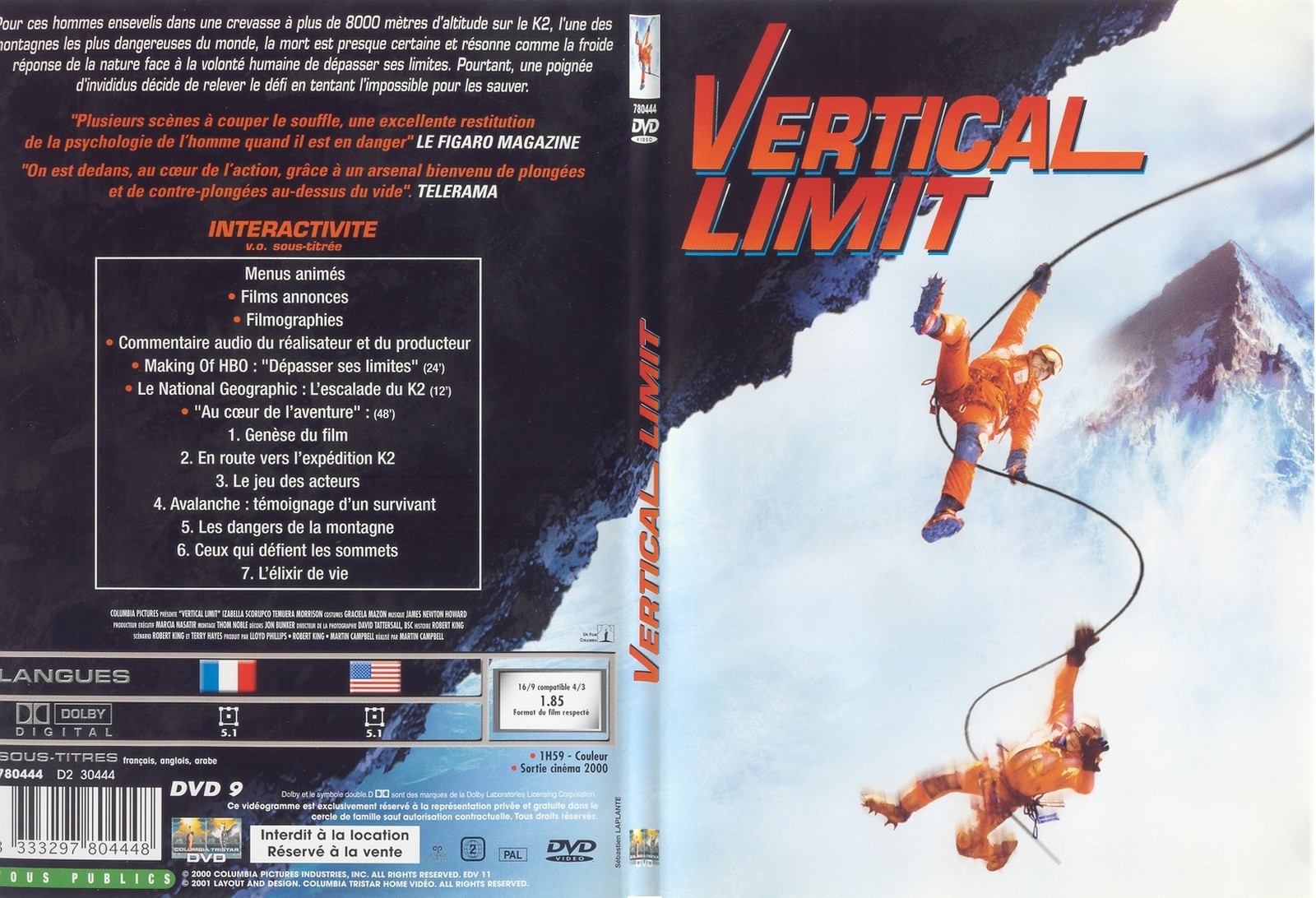 Jaquette DVD Vertical limit - SLIM