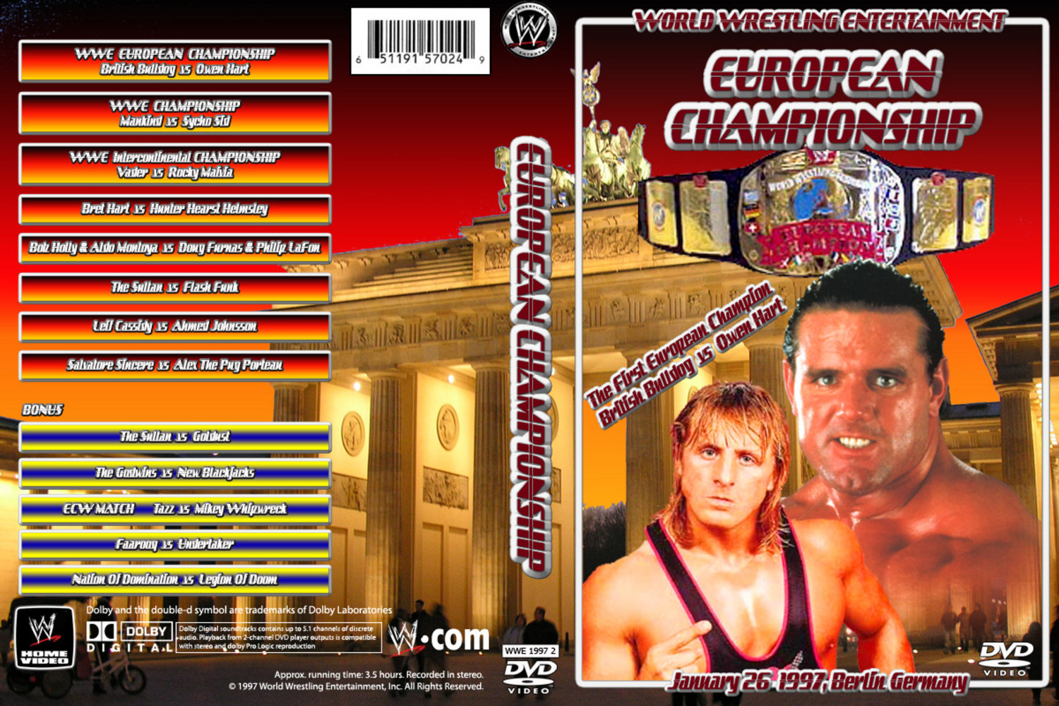 Jaquette DVD WWE European Championship 1997