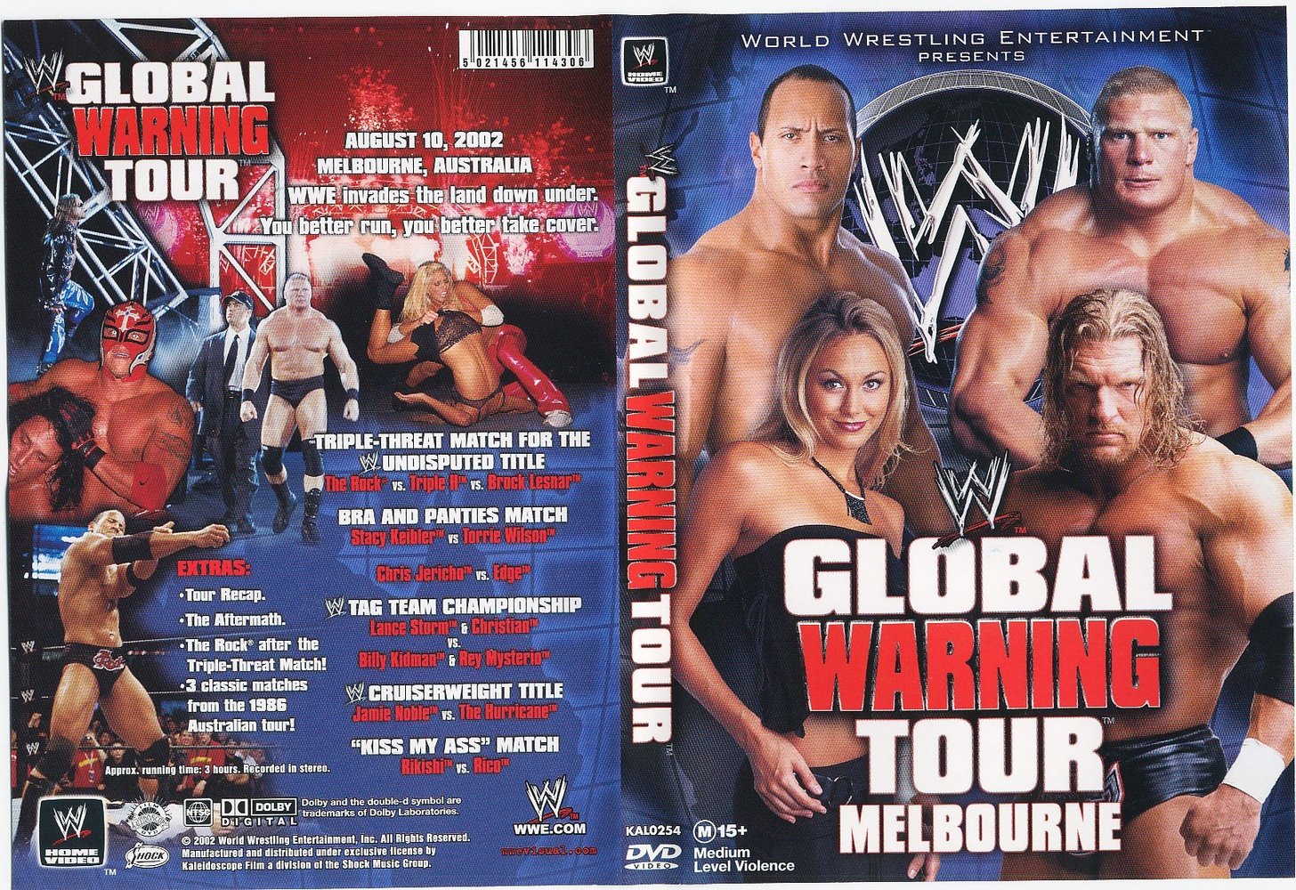 Jaquette DVD WWE Global warning tour Melboune 2002