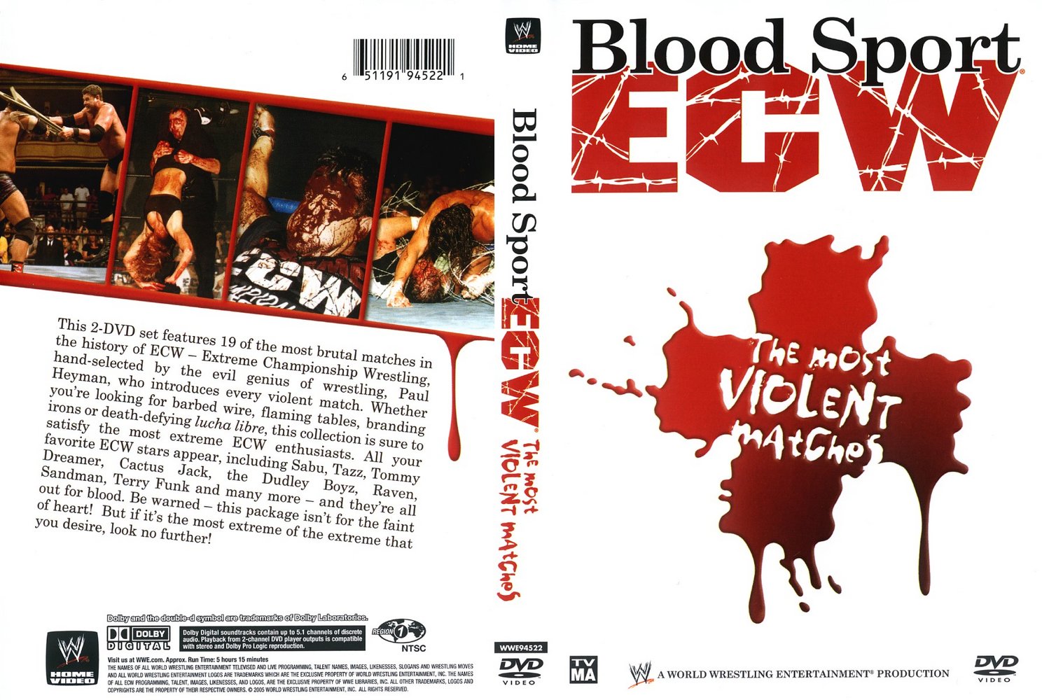 Jaquette DVD WWE Present Ecw Bloodsport