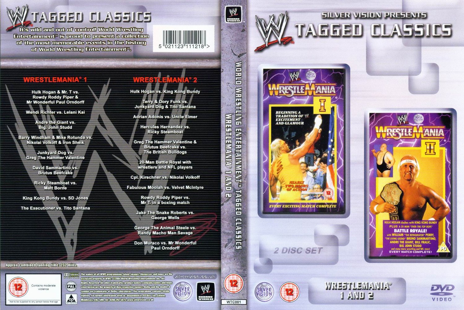 Jaquette DVD WWE Wrestlemania 1-2 Tagged Classics