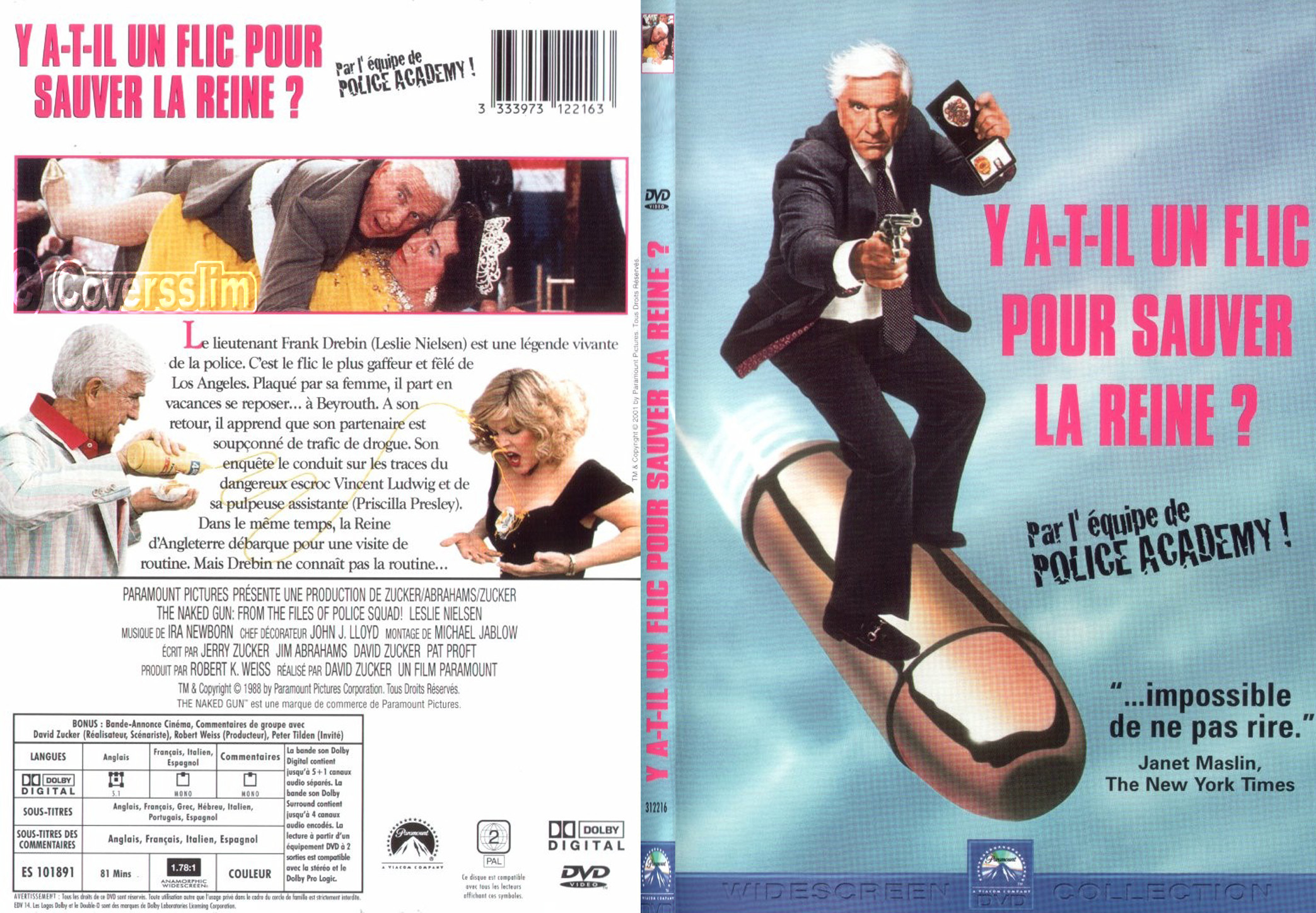 Jaquette DVD Y a -t-il un flic pour sauver la reine - SLIM