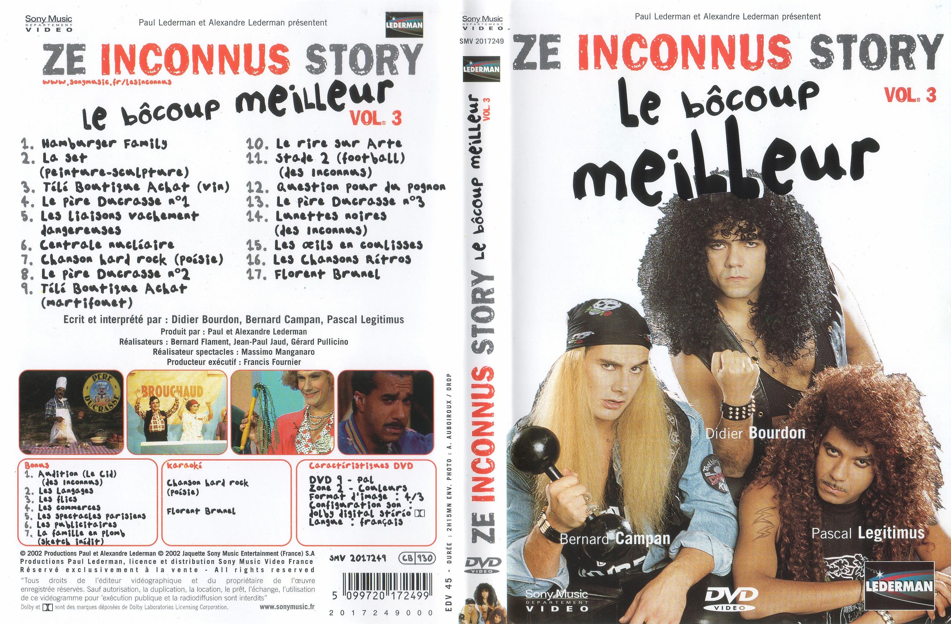 Jaquette DVD Ze inconnus story le bocoup meilleur vol 3