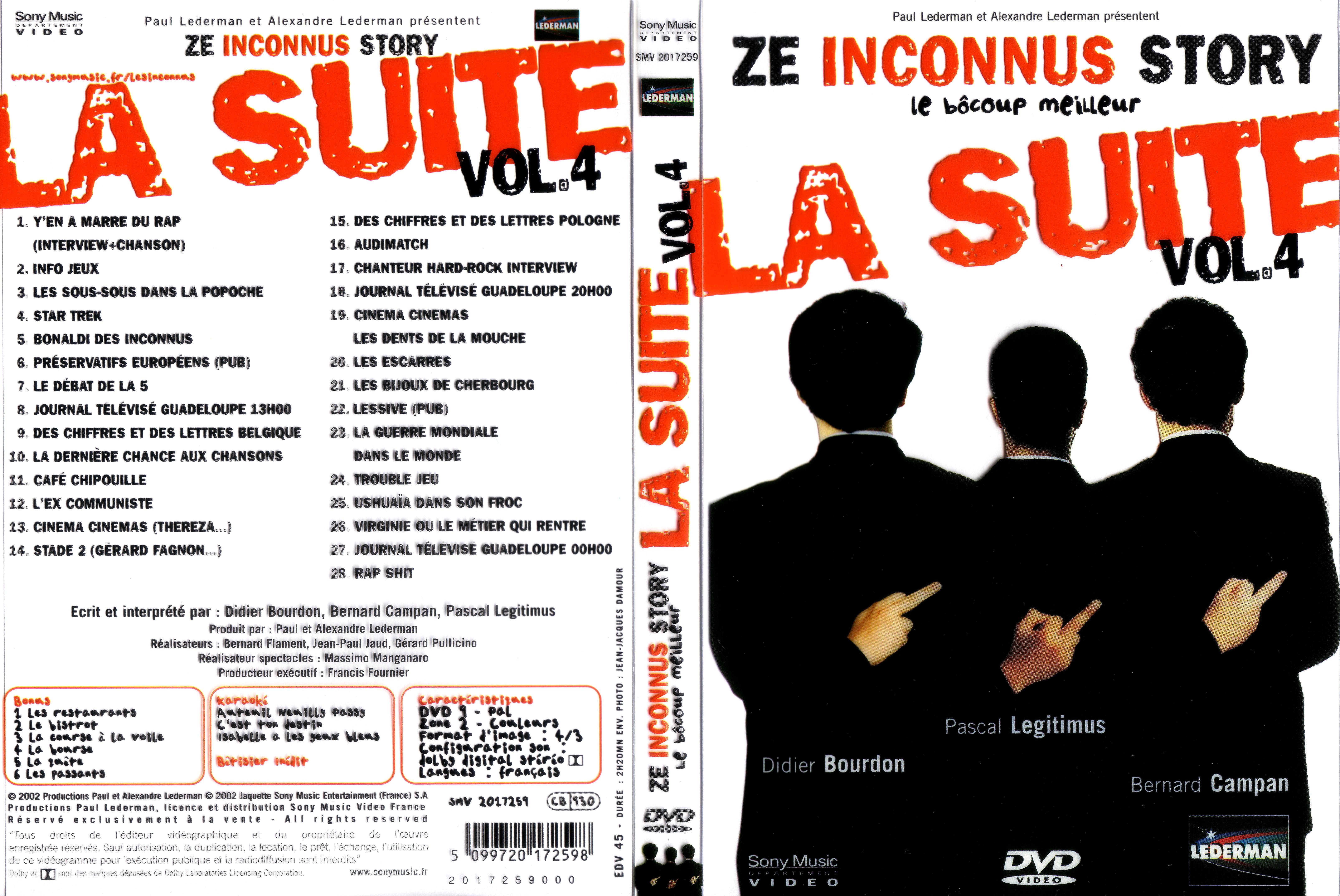 Jaquette DVD Ze inconnus story le bocoup meilleur vol 4