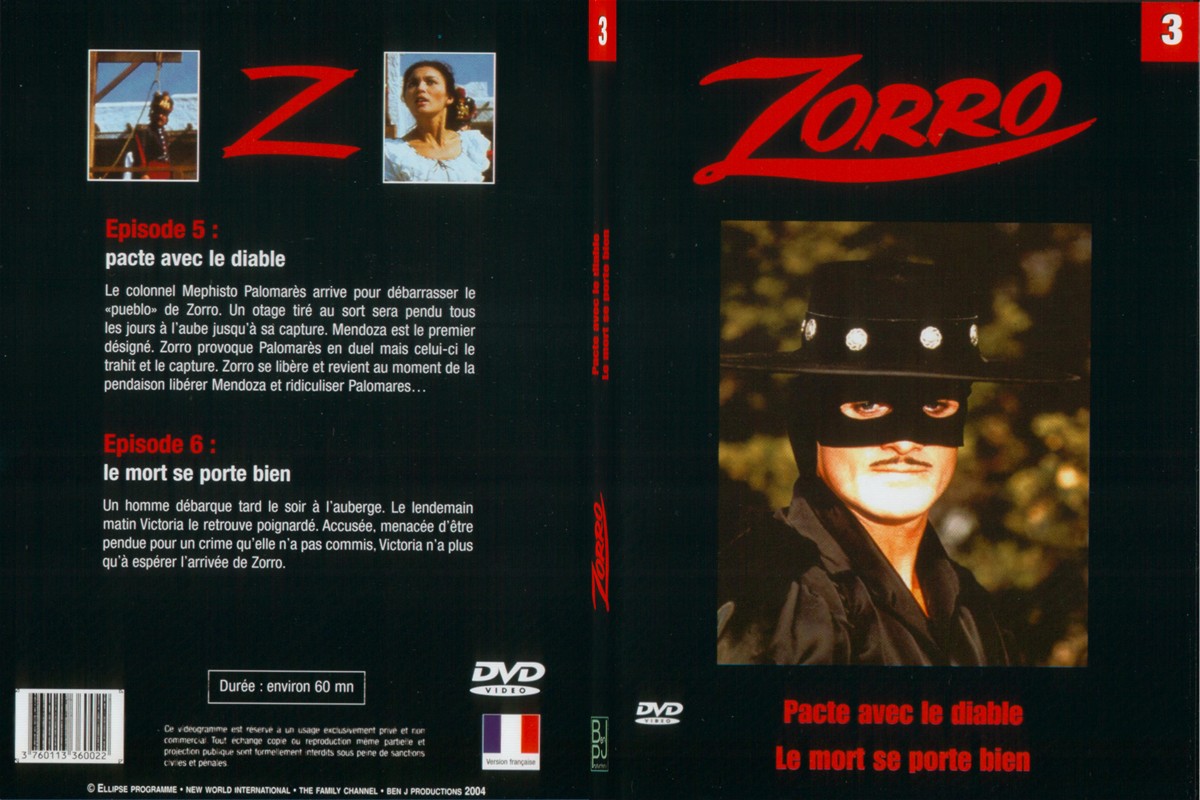 Jaquette DVD Zorro vol 3 - SLIM