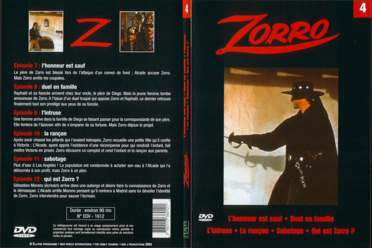 Jaquette DVD Zorro vol 4 - SLIM