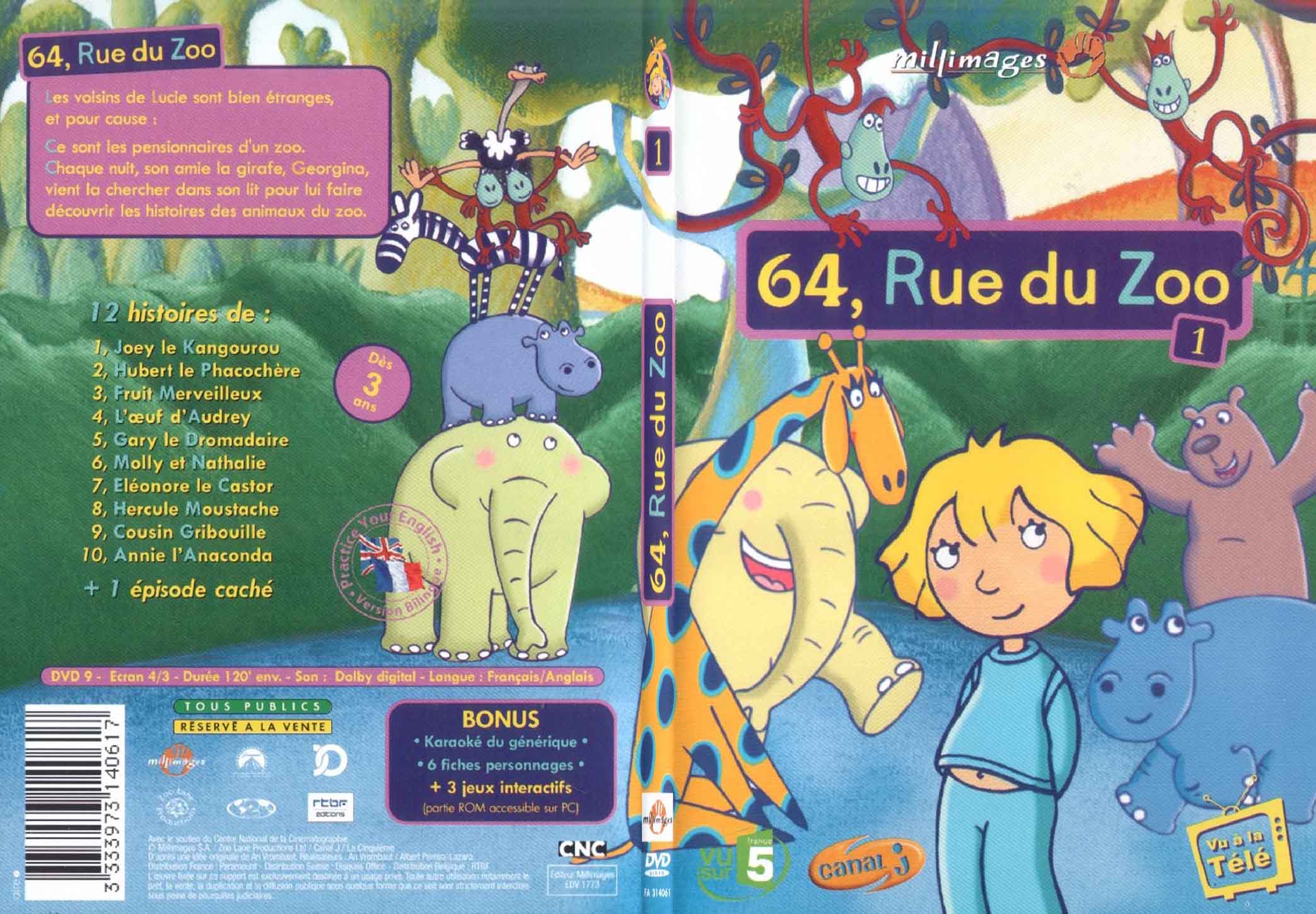 Jaquette DVD 64 rue du Zoo vol 1 - SLIM