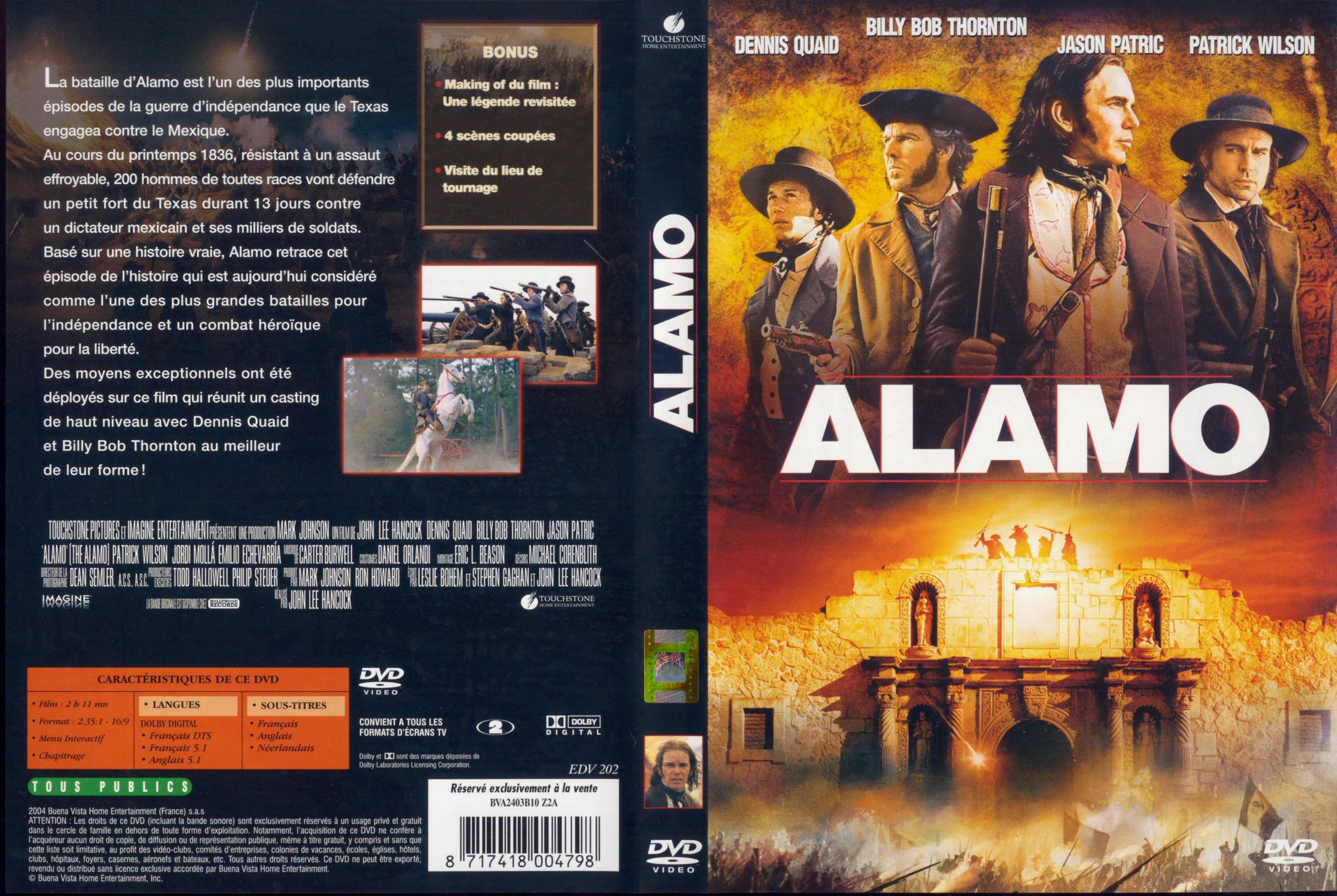 Jaquette DVD Alamo 2004