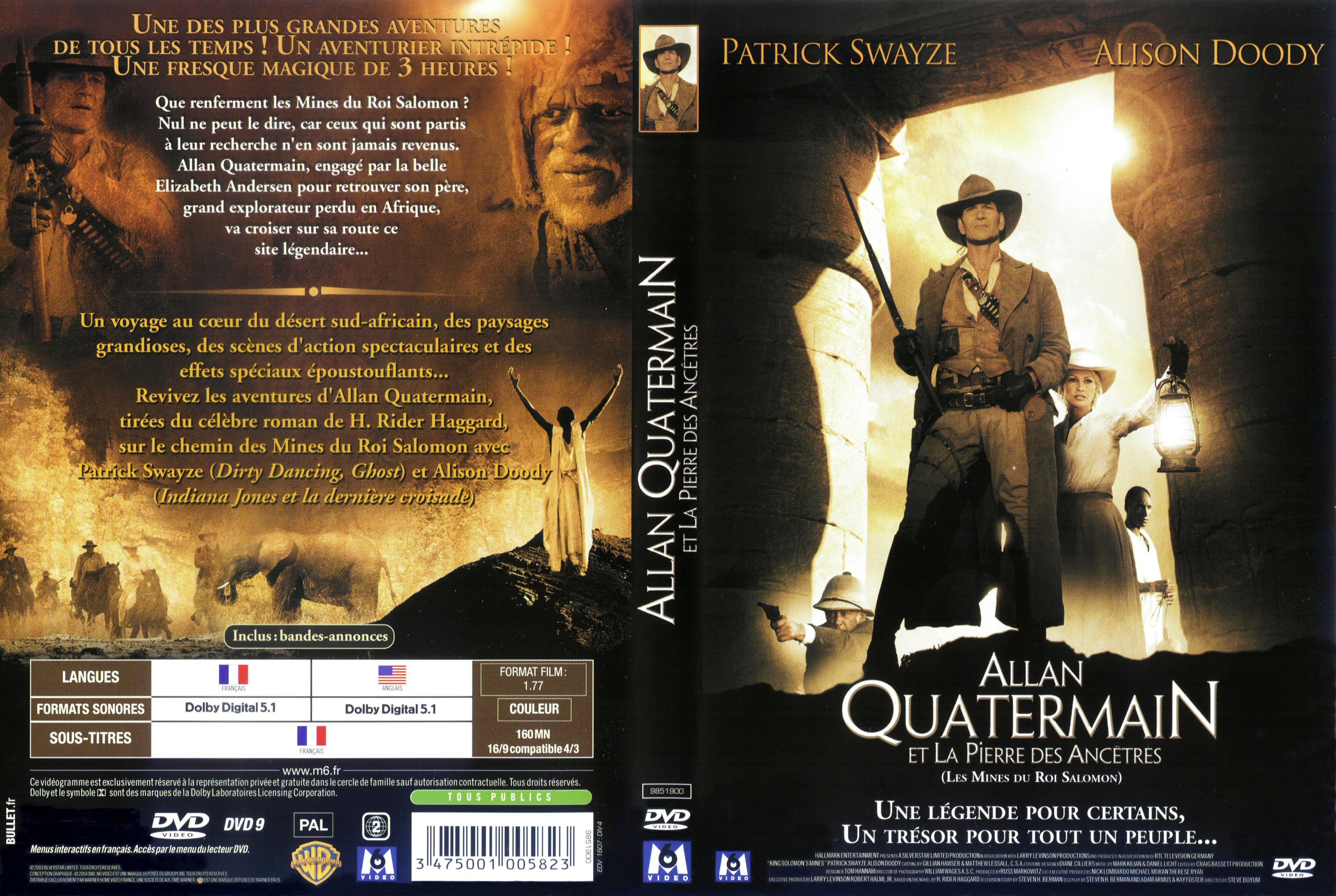Jaquette DVD Allan Quatermain et la pierre des ancetres