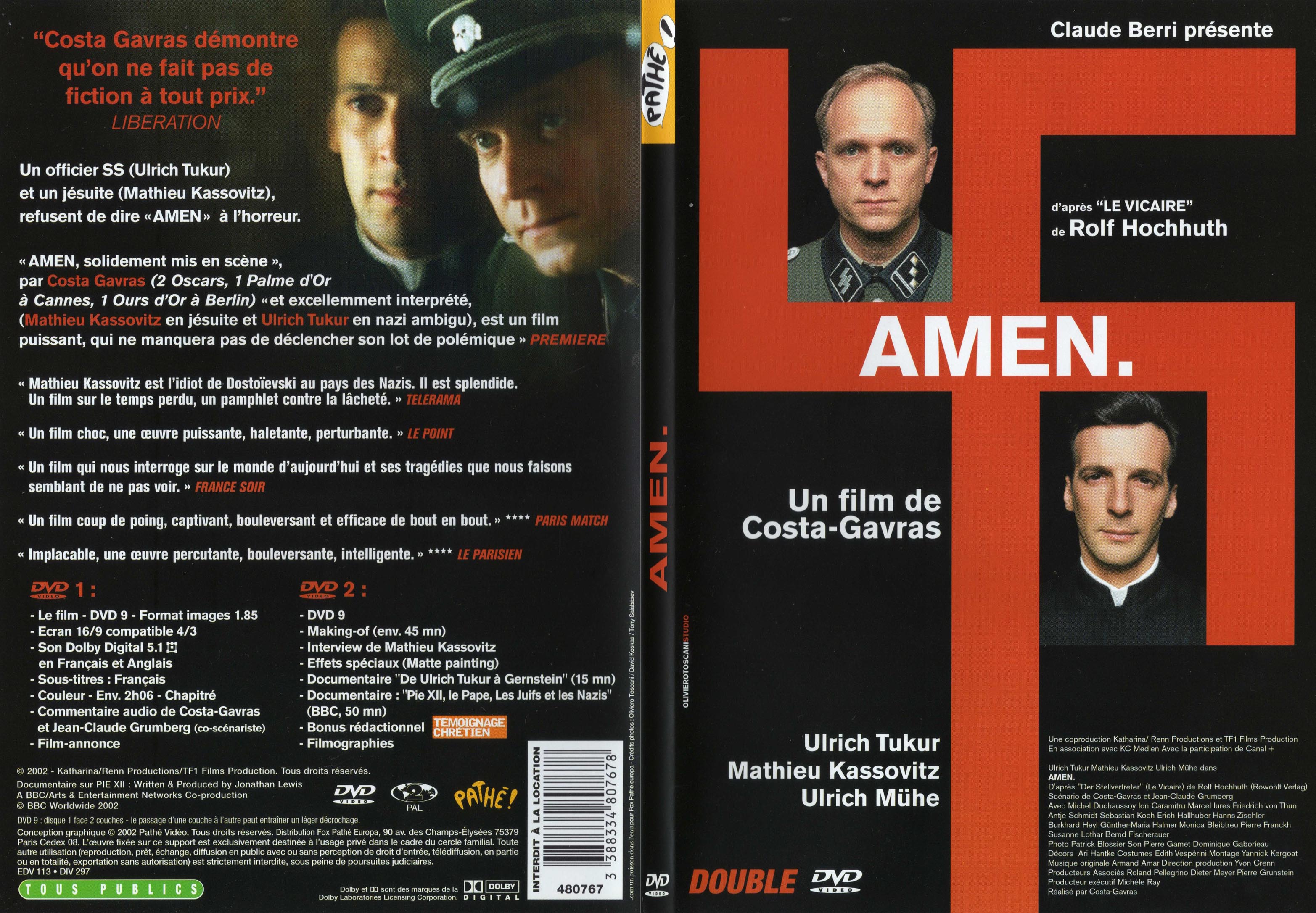 Jaquette DVD Amen - SLIM