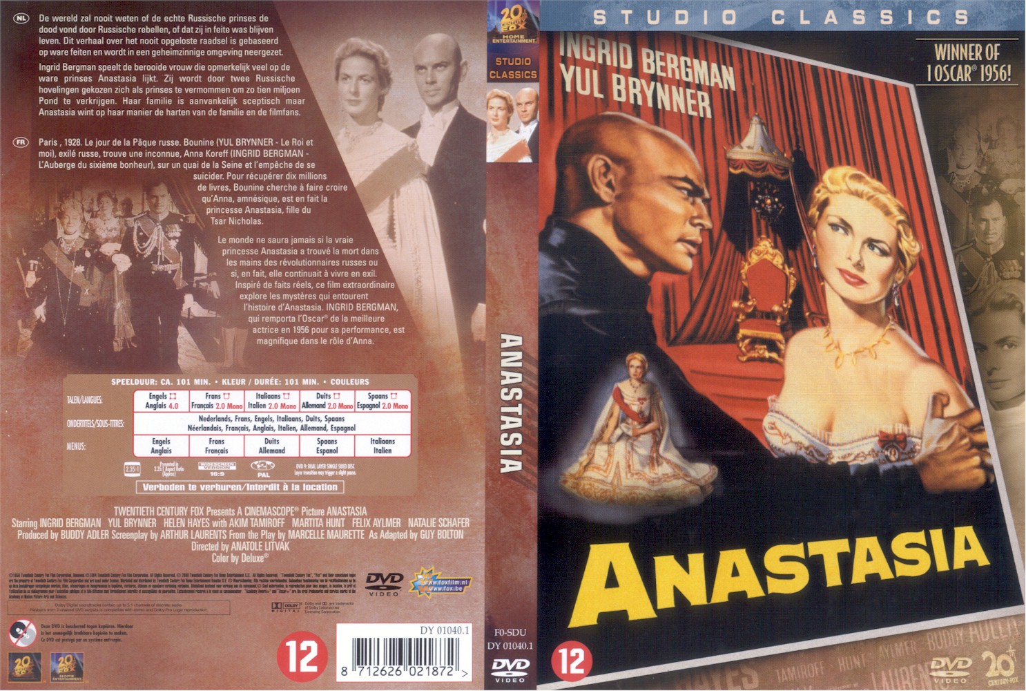 Jaquette DVD Anastasia (1956)