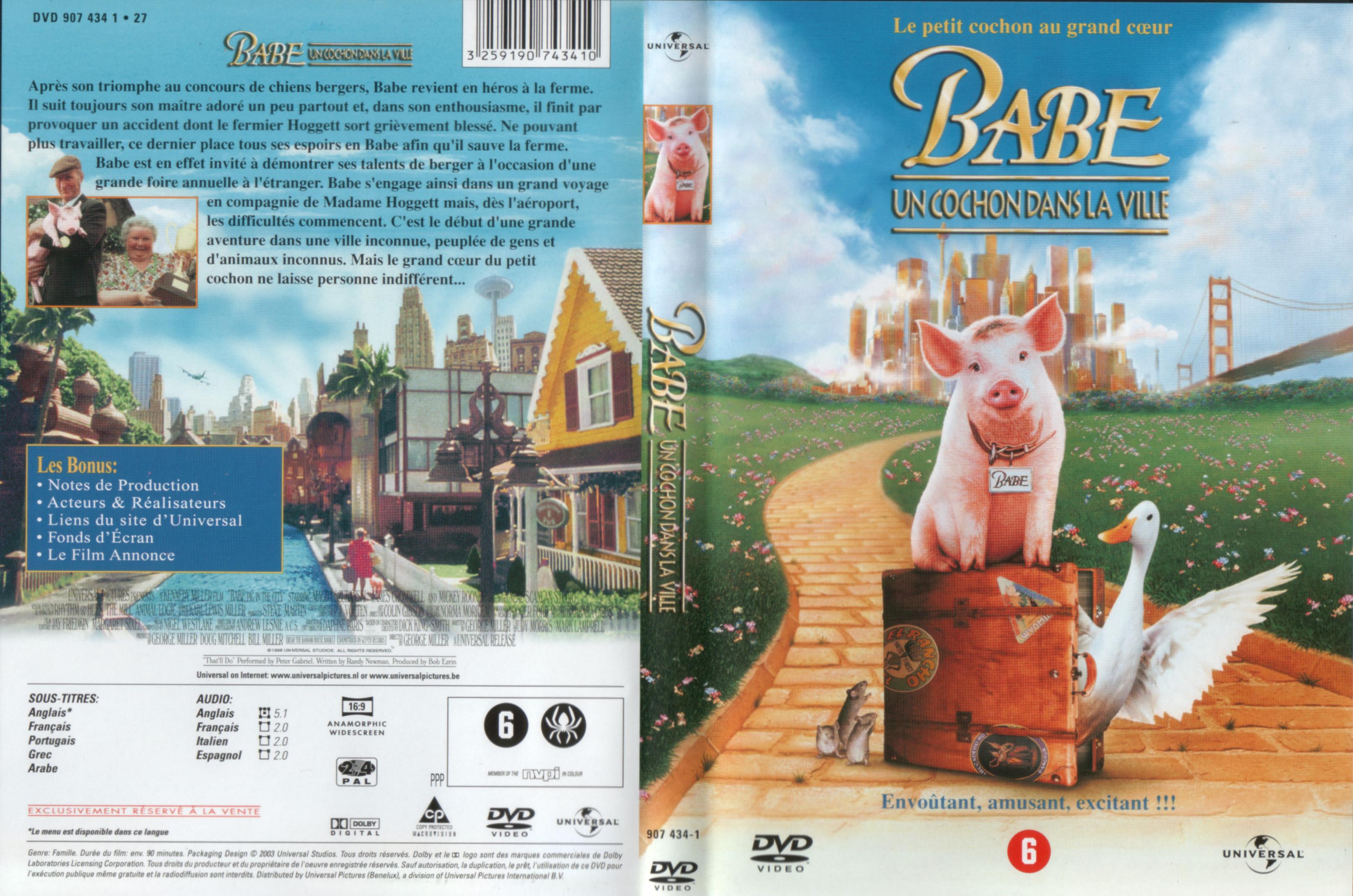 Jaquette DVD Babe le cochon dans la ville v2