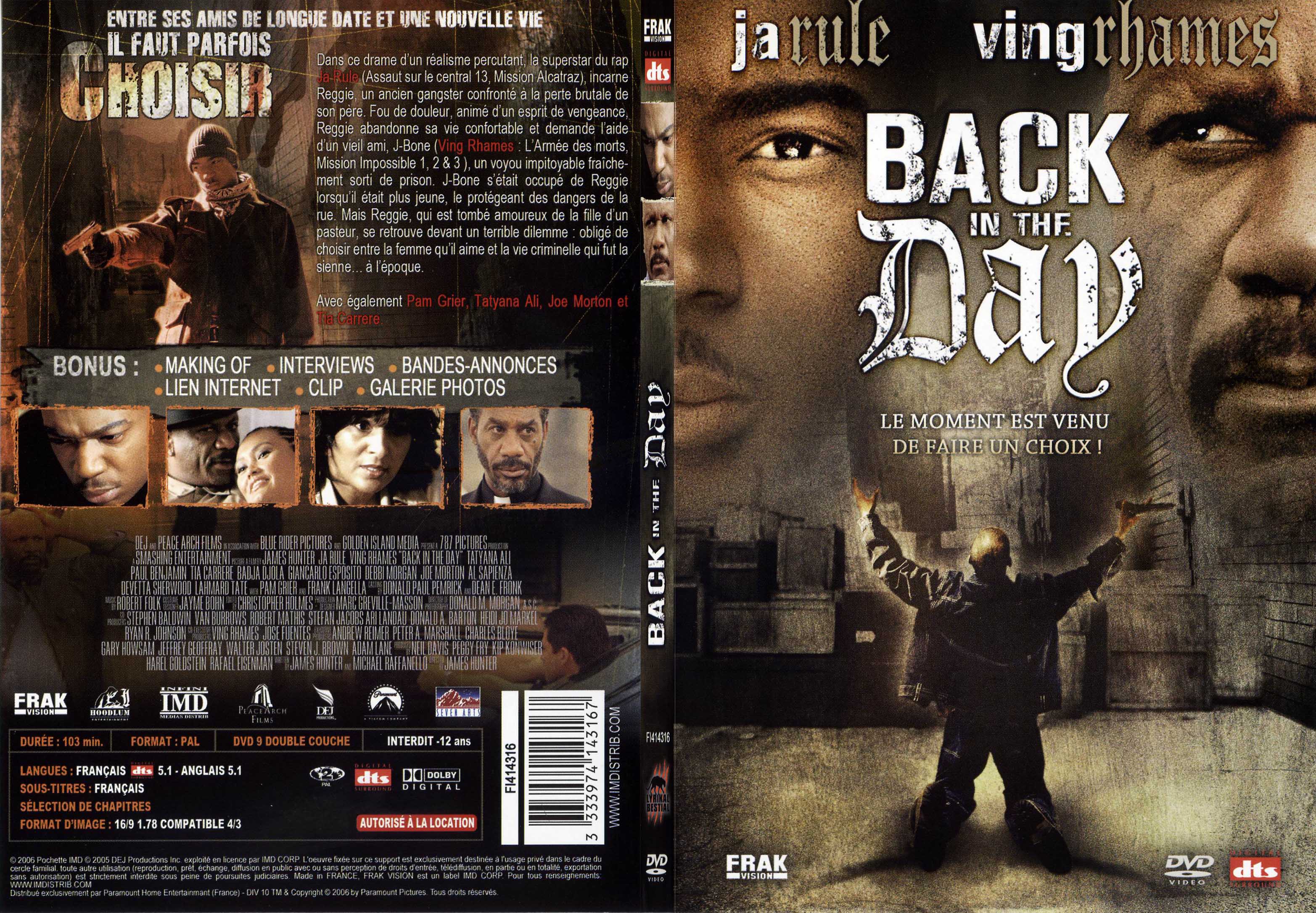 Jaquette DVD Back in the day - SLIM