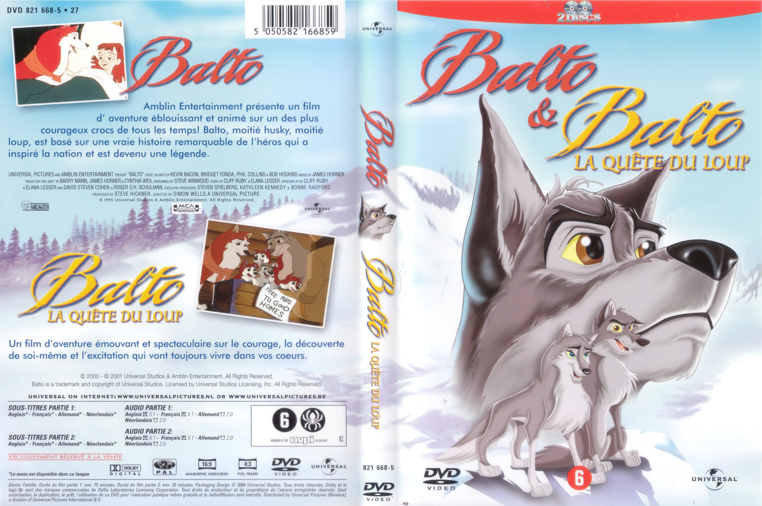 Jaquette DVD Balto et balto la quete du loup